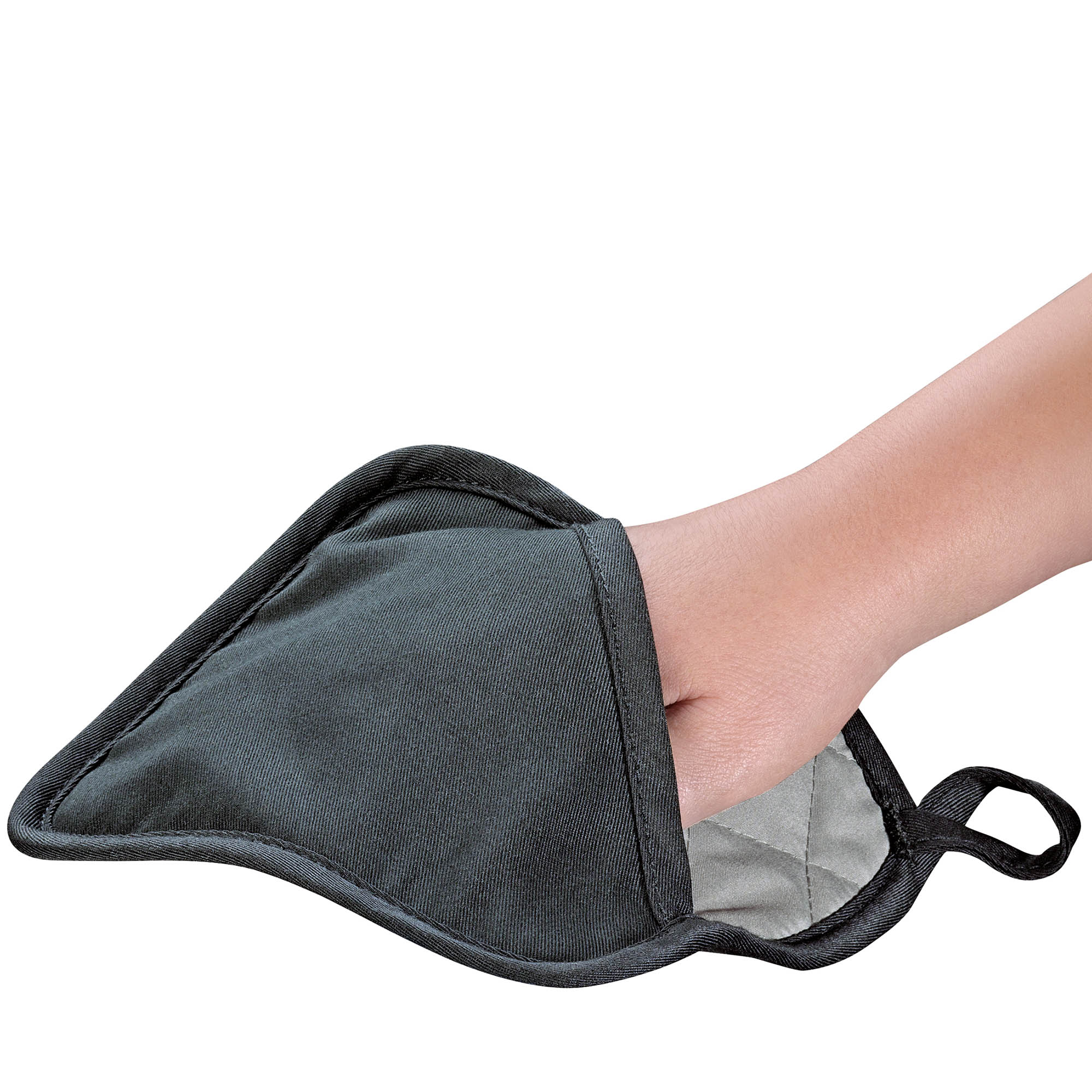 KÜCHENPROFI JOY pot holders with silicone knobs and grip set of 2 black