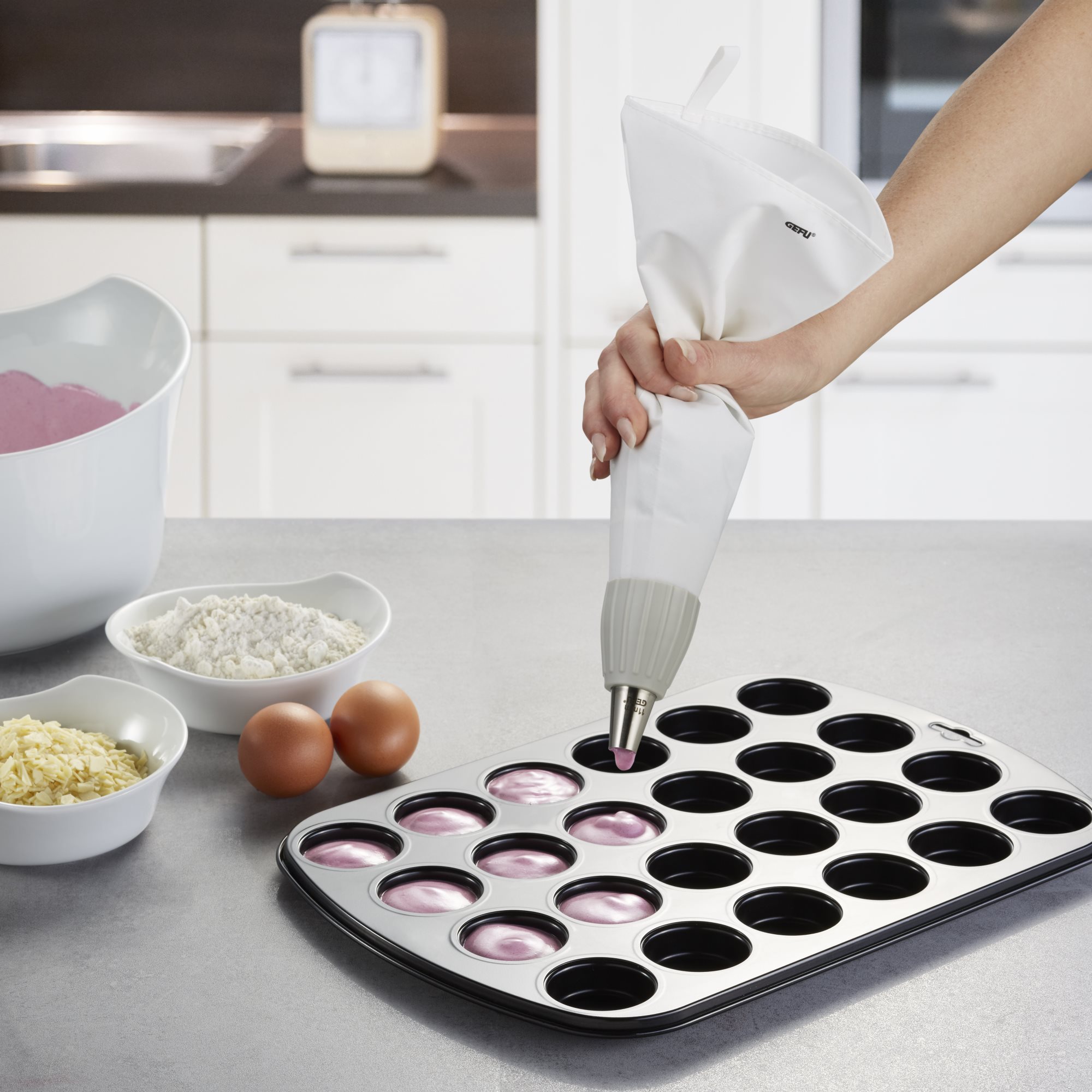 GEFU Spritzbeutel-Set DECORE 5 teilig mit 3 Edelstahltüllen
