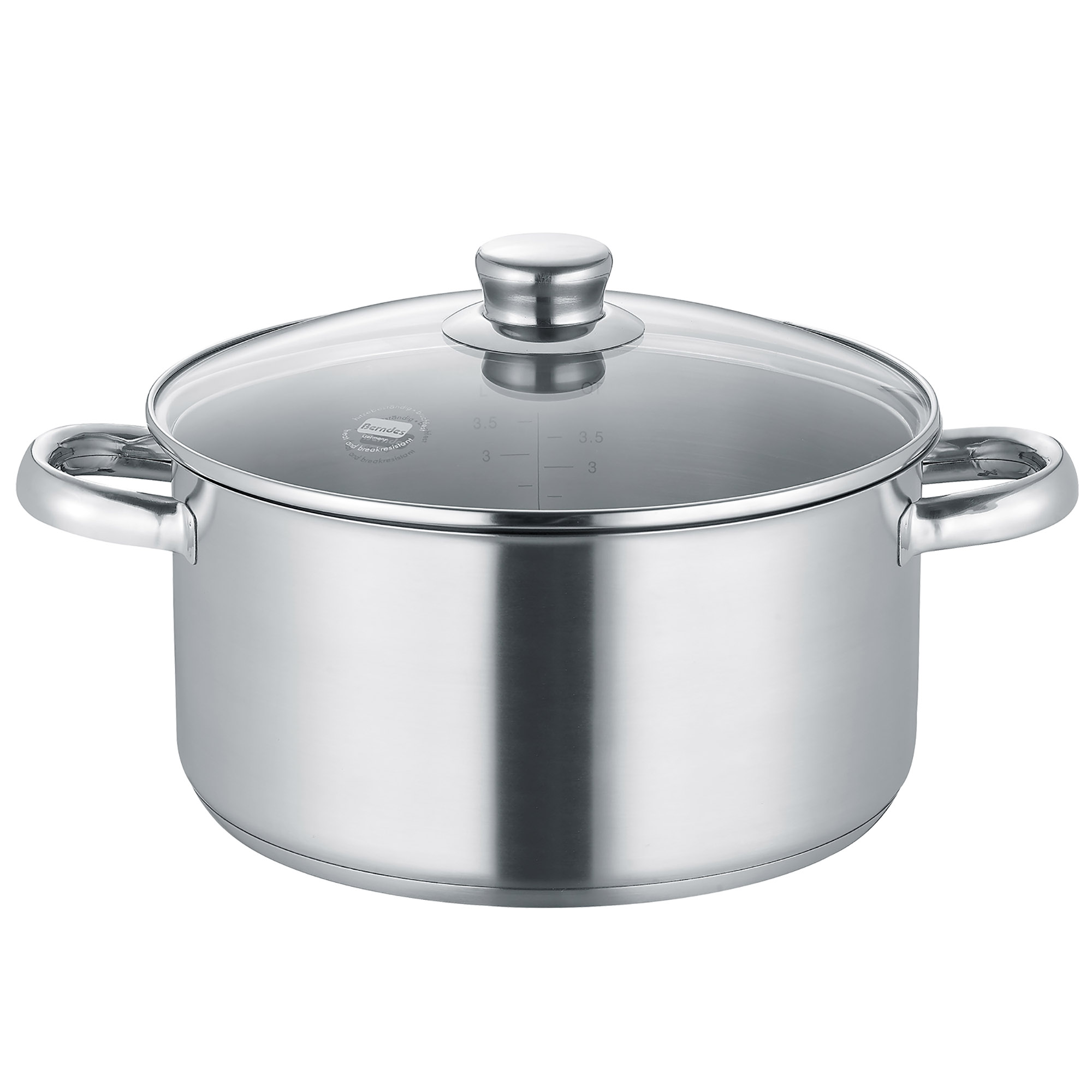 BERNDES Kochtopf Fleischtopf NEW ROMA 24 cm 5,1 Liter mit Glasdeckel