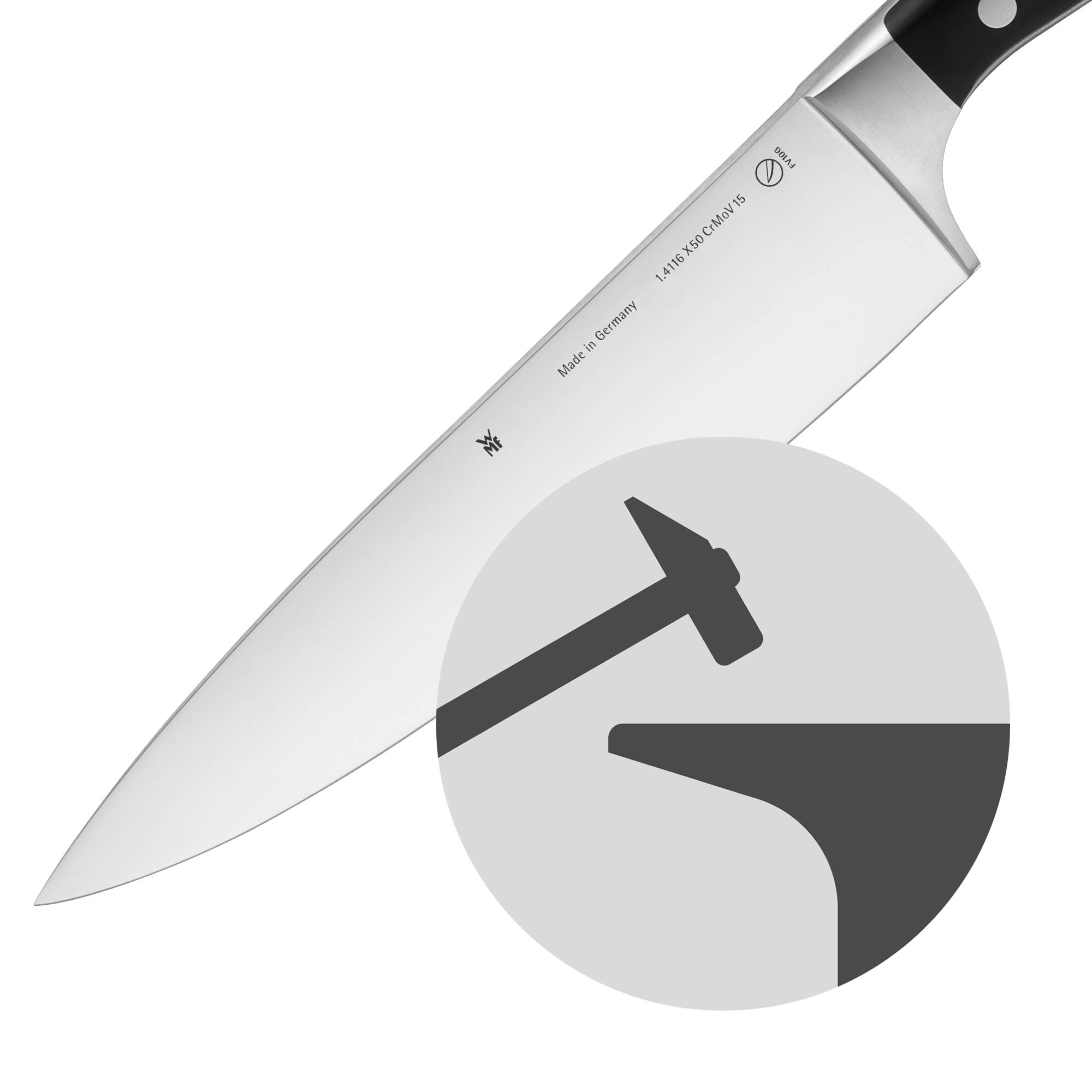 WMF Messer-Vorteils-Set 6-teilig SPITZENKLASSE PLUS mit FlexTec Messerblock schwarz