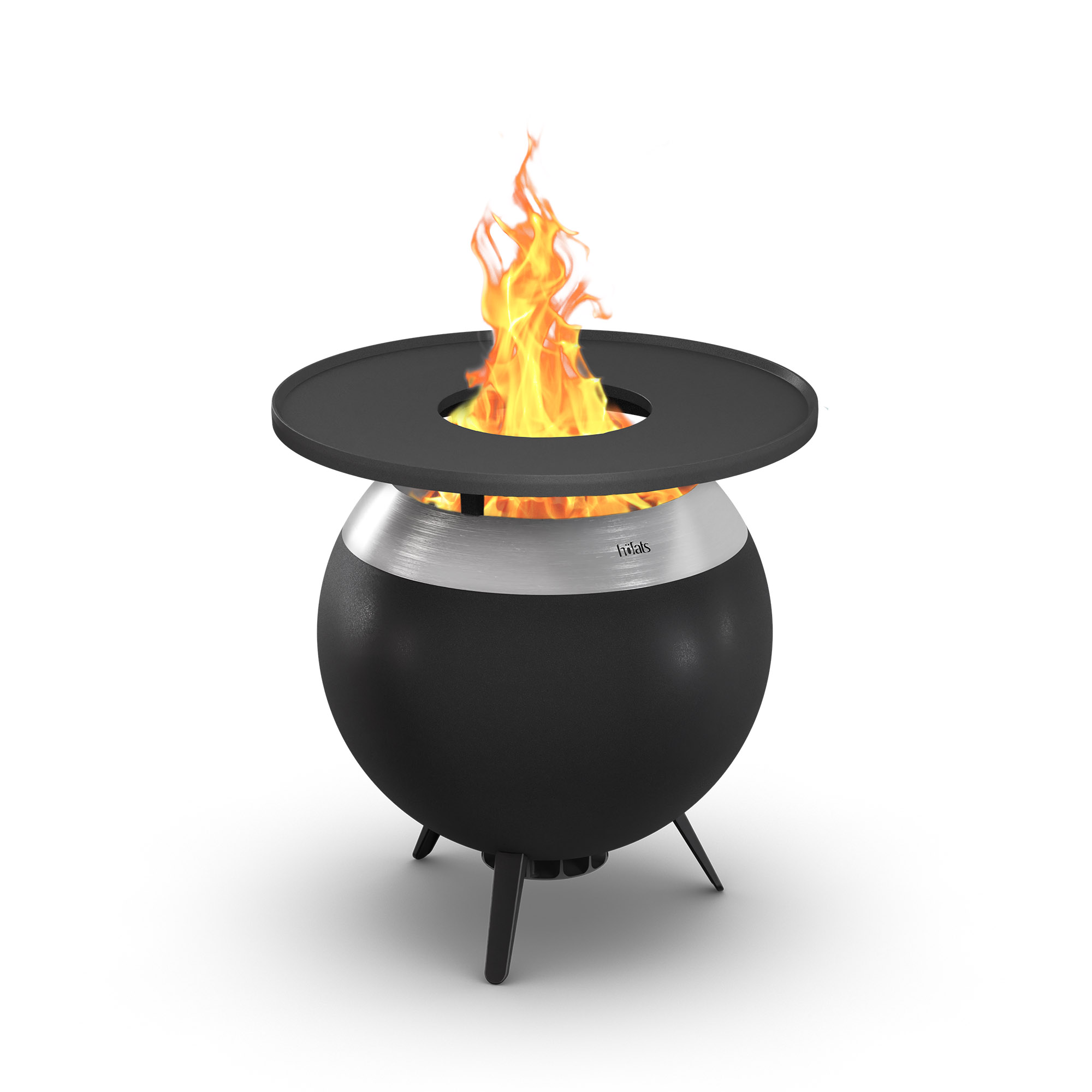 HÖFATS Plancha-Grillset MOON 55 mit hohem und niedrigem Fuß Feuerkorb Holzgrill