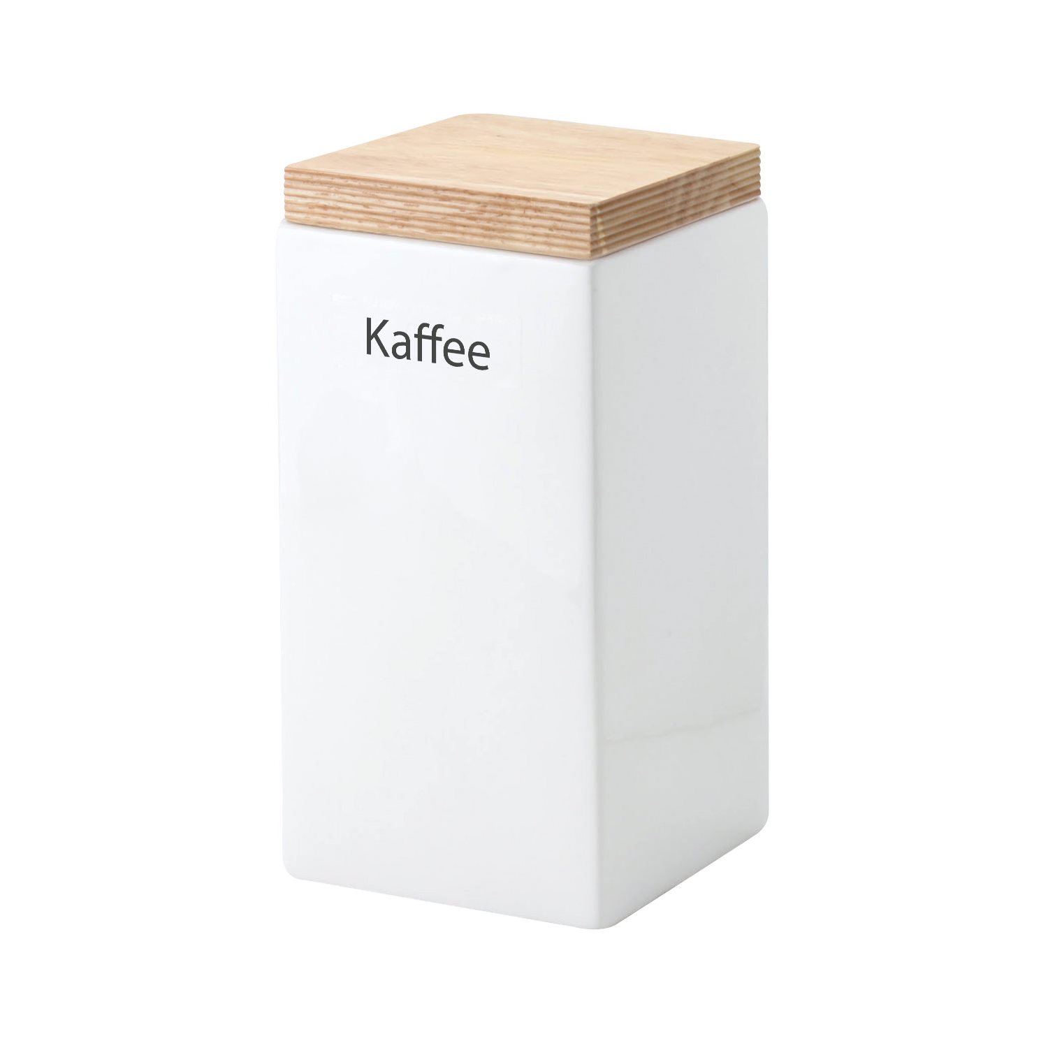 CONTINENTA Vorratsdose mit Holzdeckel 1,2 Liter quadratisch, weiß