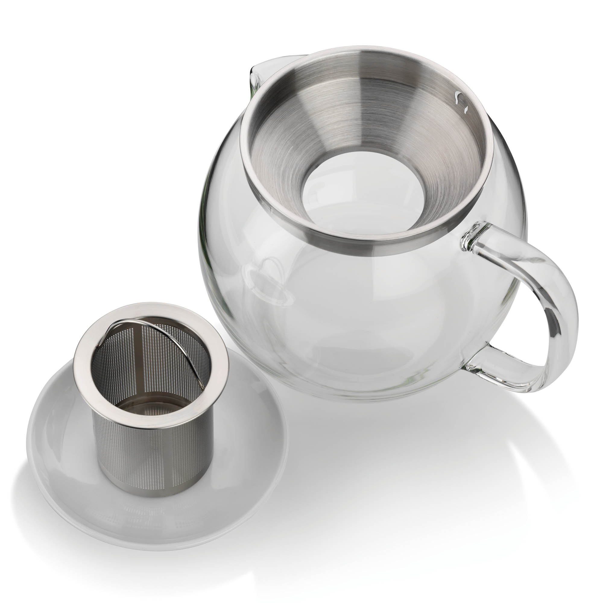 KELA CYLON glass teapot with lid and stainless steel strainer insert 1.2 litres
