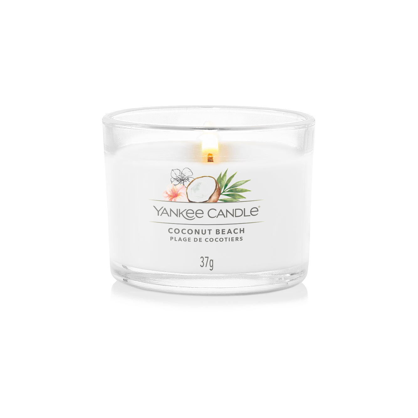 YANKEE CANDLE Glasvotivkerze COCONUT BEACH 37 g Duftkerze