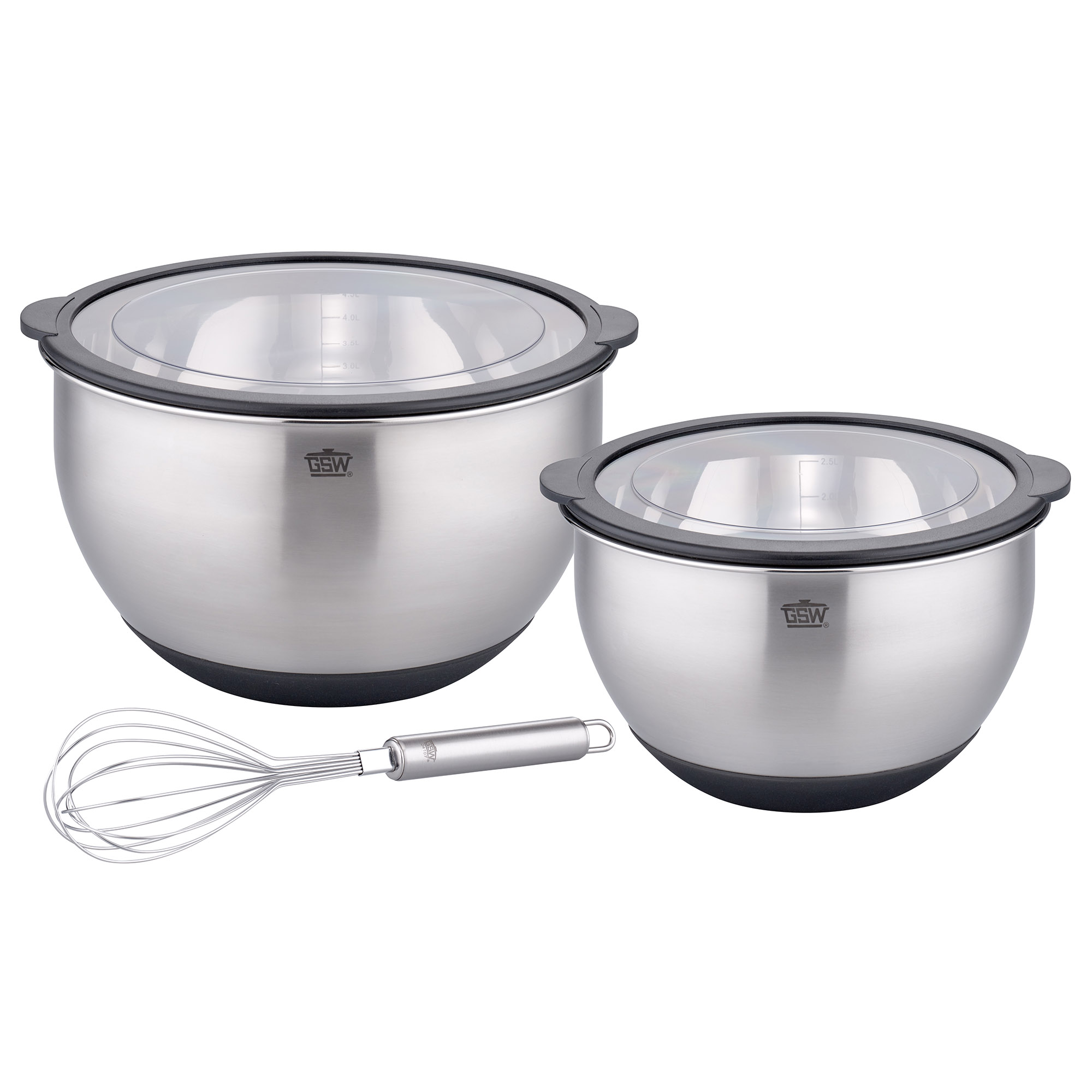 GSW Küchenschüssel PRIMO 3-teilig 24 cm + 20 cm + Gratis-Schneebesen