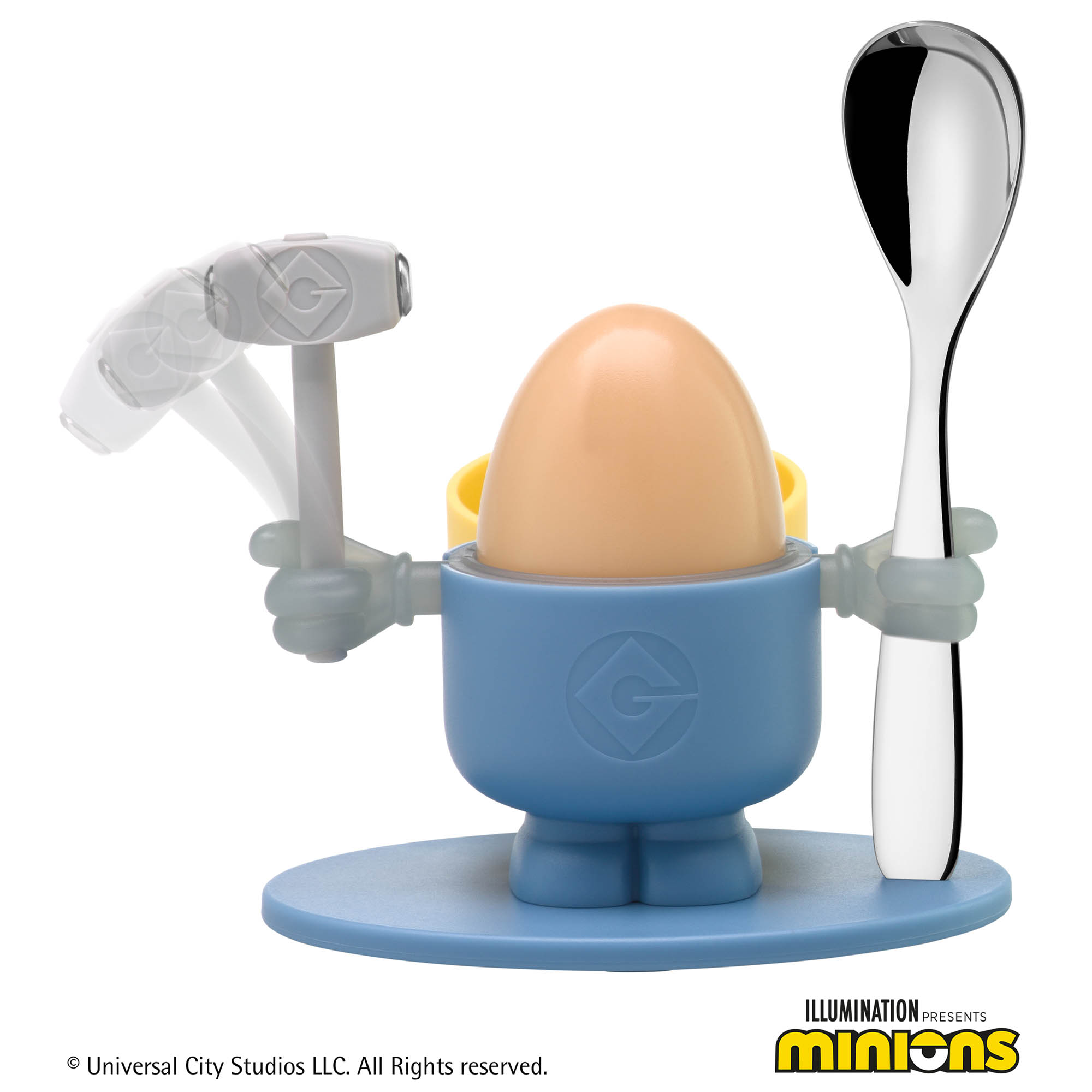 WMF egg cup set 4-piece MINIONS with egg spoon and 2 salt shakers