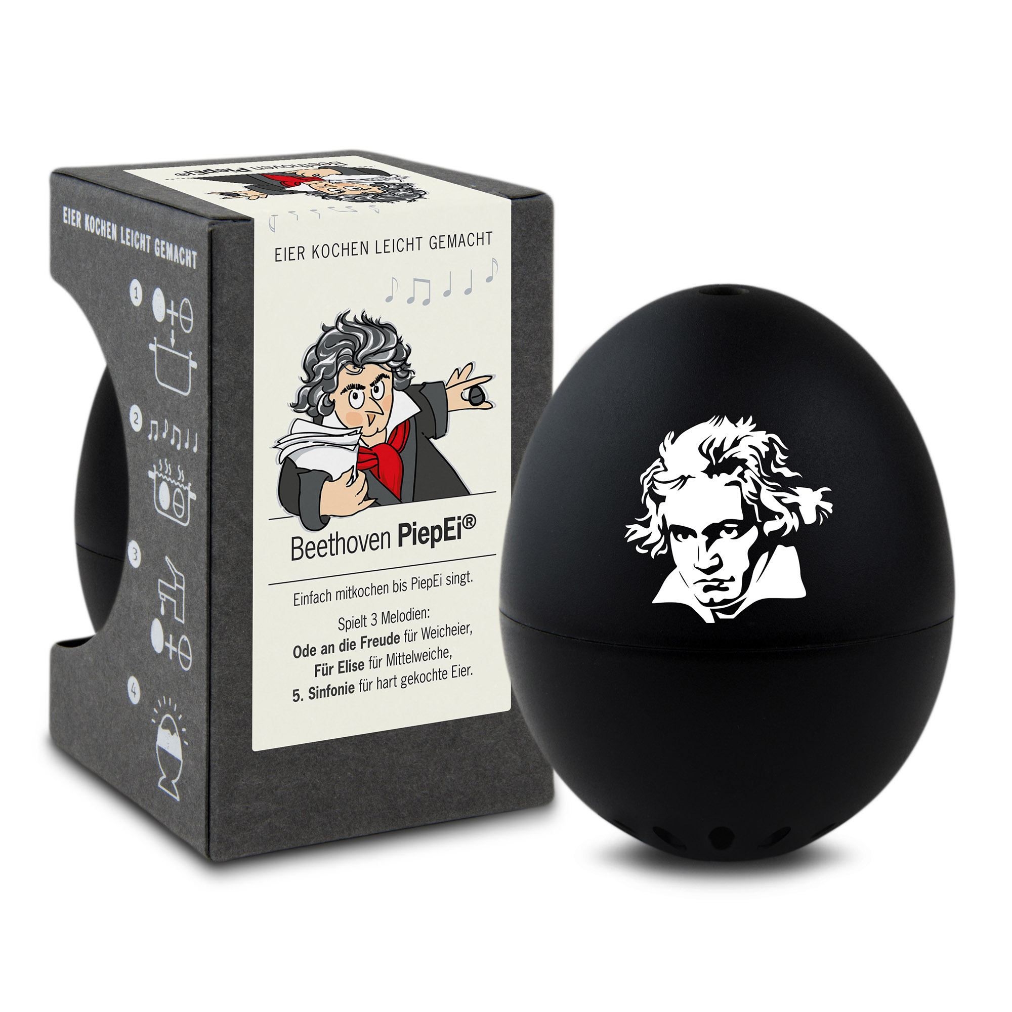 BRAINSTREAM PiepEi BEETHOVEN Eieruhr zum Mitkochen für 3 Härtegrade