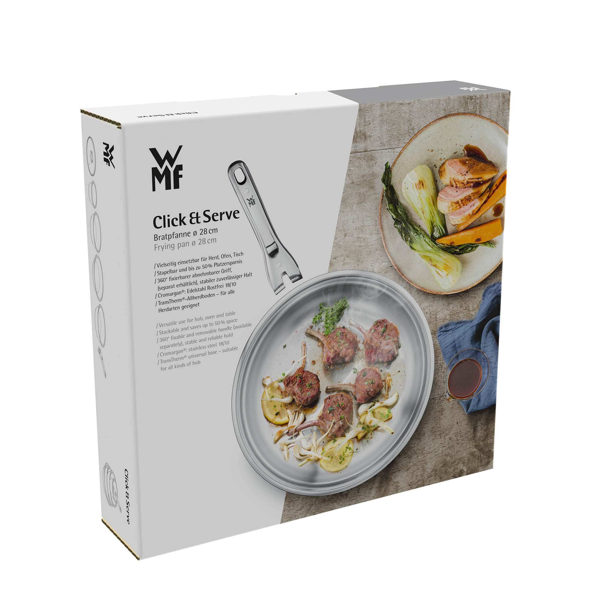 WMF Serie CLICK & SERVE Bratpfanne Edelstahl 28 cm INDUKTION