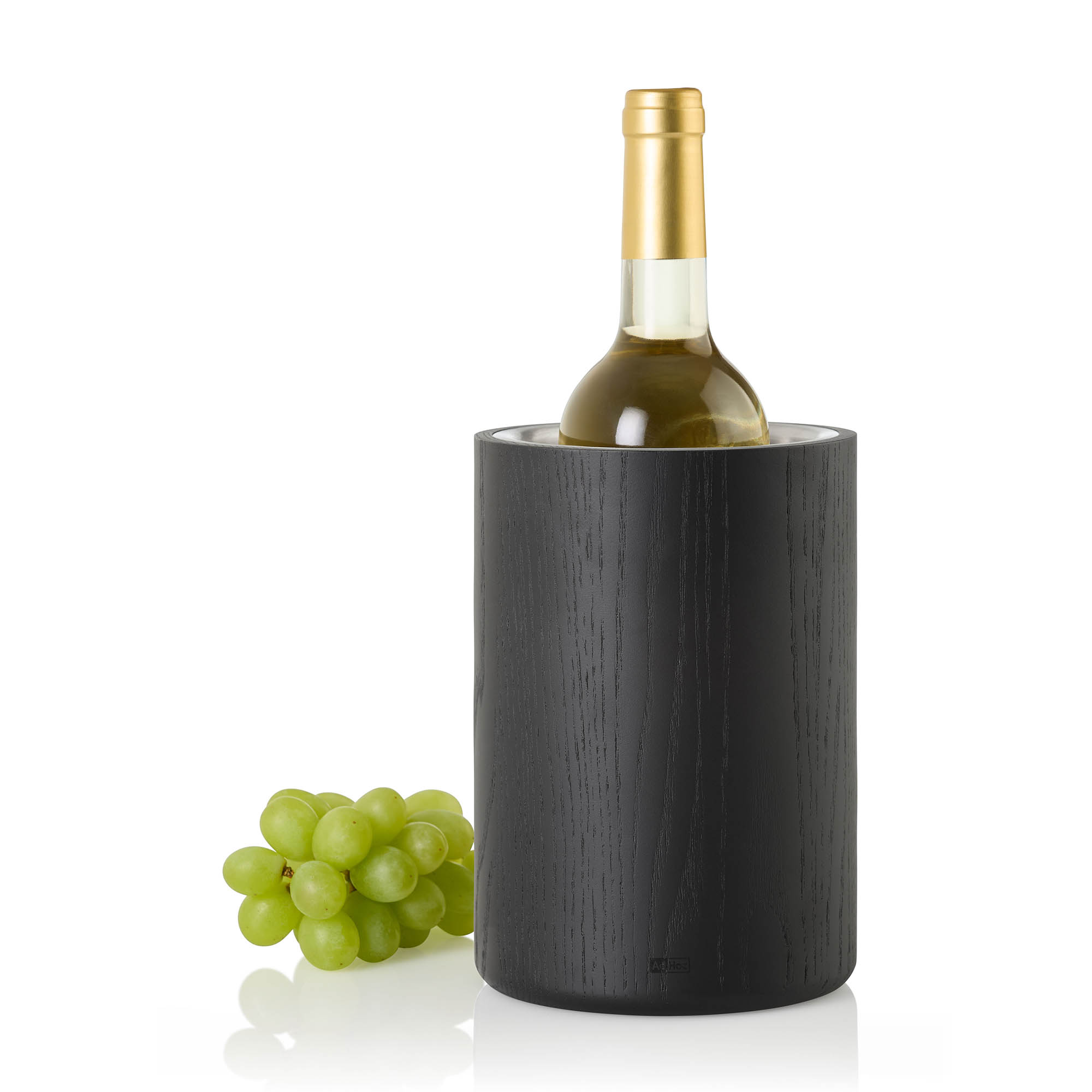 AdHoc Wein- / Sekt- / Champagnerkühler VINE Eschenholz schwarz / Edelstahl