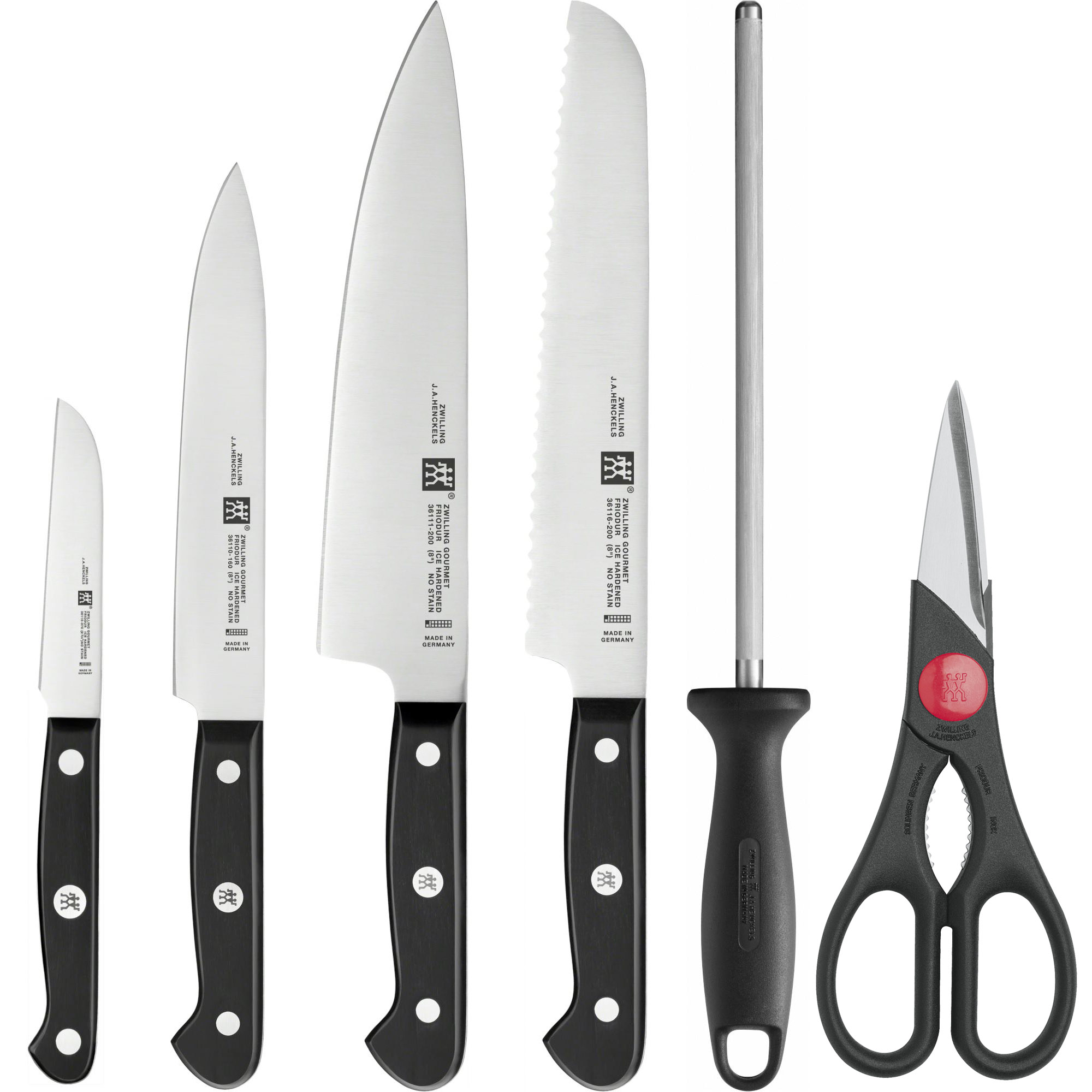 ZWILLING GOURMET Messerblock 7 teilig mit Wetzstahl und Schere
