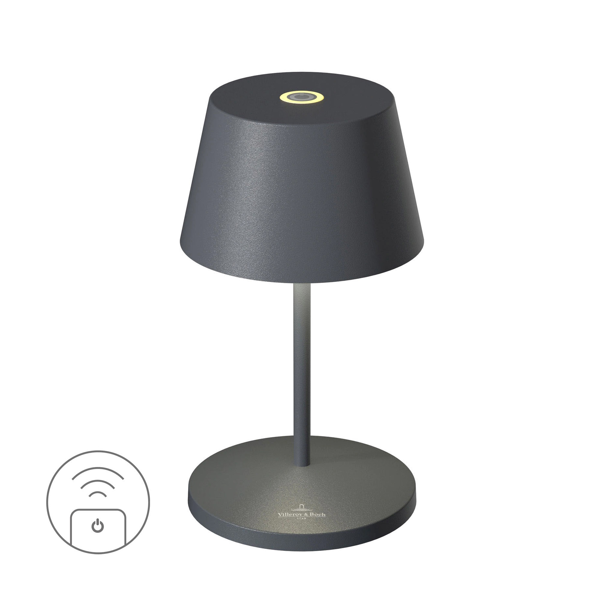 VILLEROY & BOCH LED-Tischlampe SEOUL RC anthrazit indoor outdoor fernbedienbar