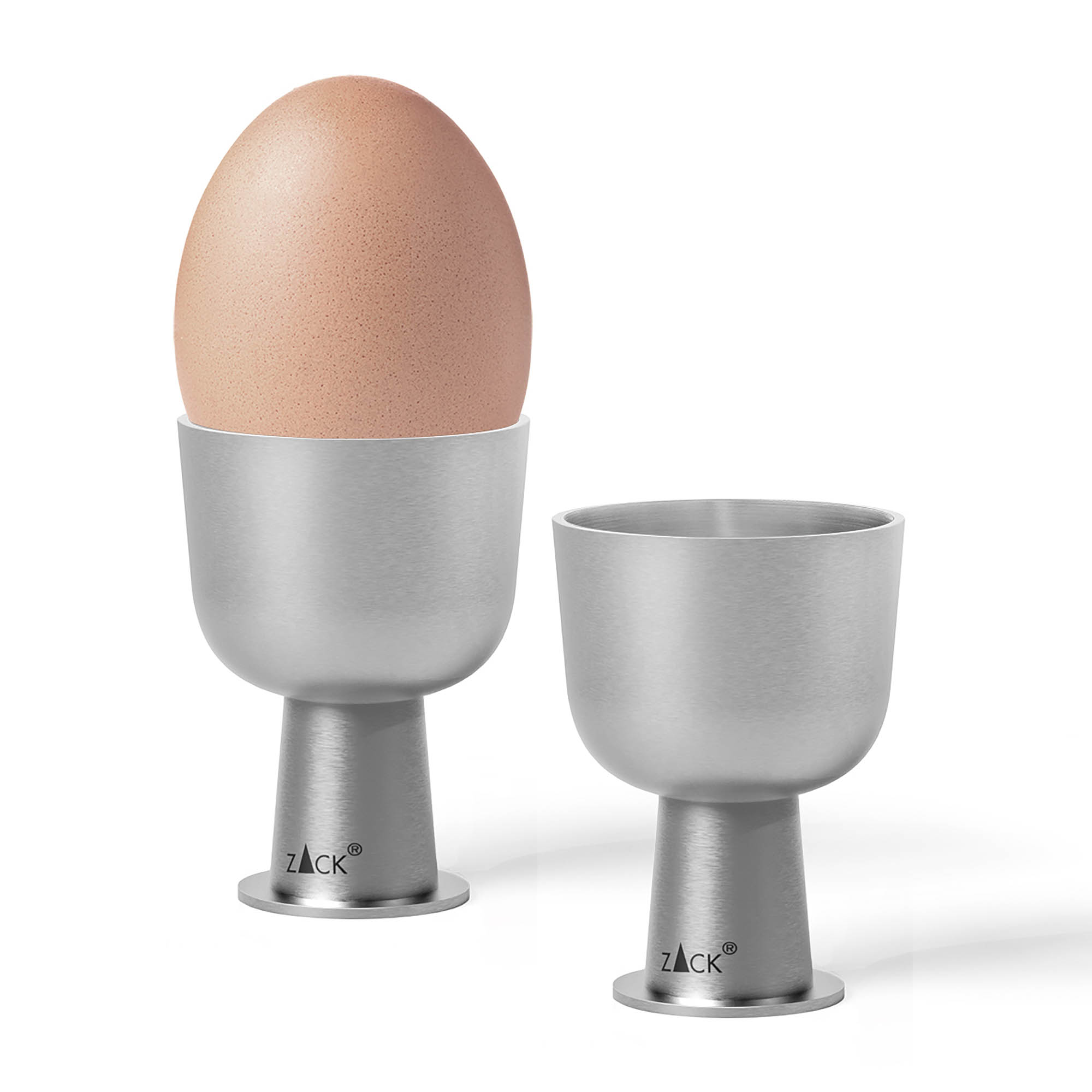 ZACK egg cup with base BEVO in brushed satin stainless steel 2 pieces in a set