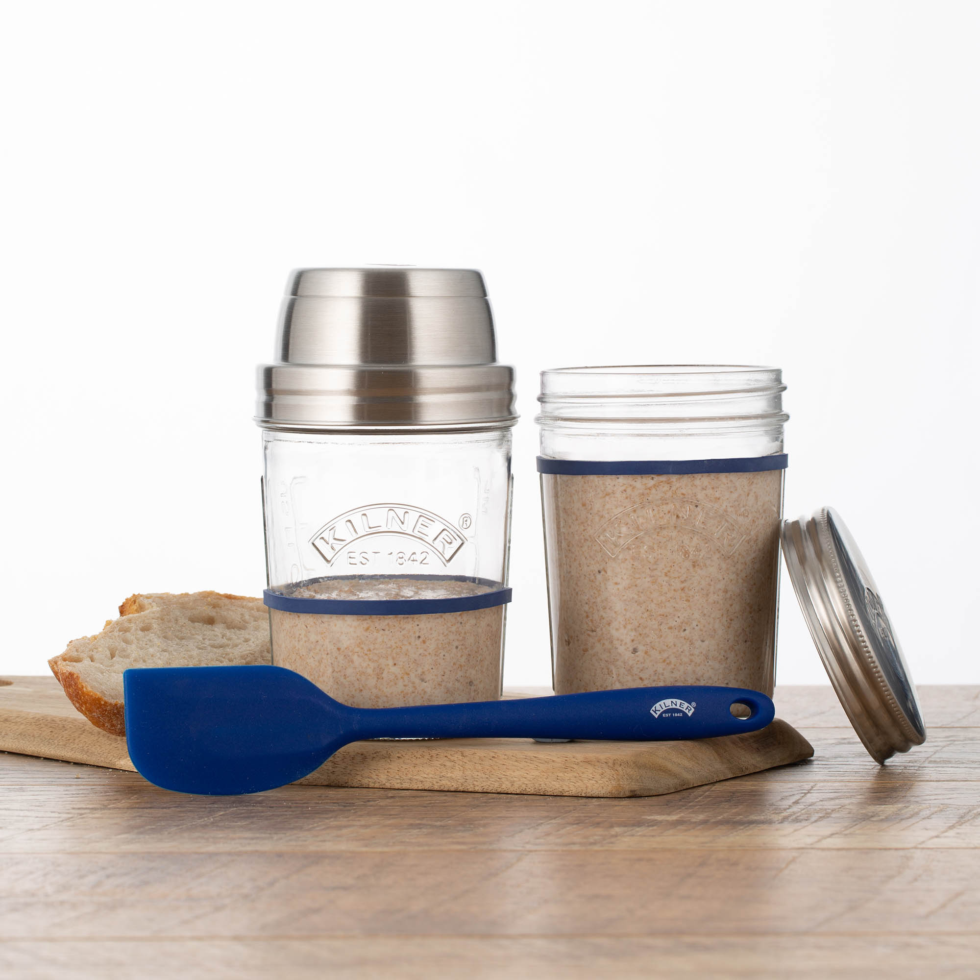 KILNER Sourdough Starter Set with 2 jars, each 0.35 litres