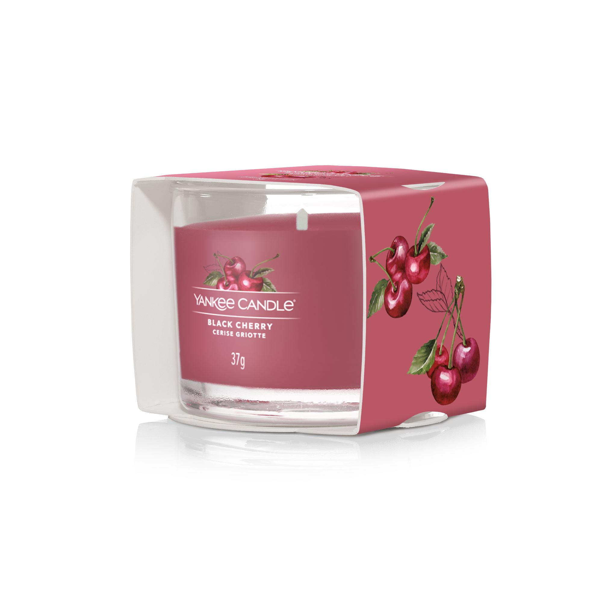 YANKEE CANDLE Glasvotivkerze BLACK CHERRY 37 g Duftkerze