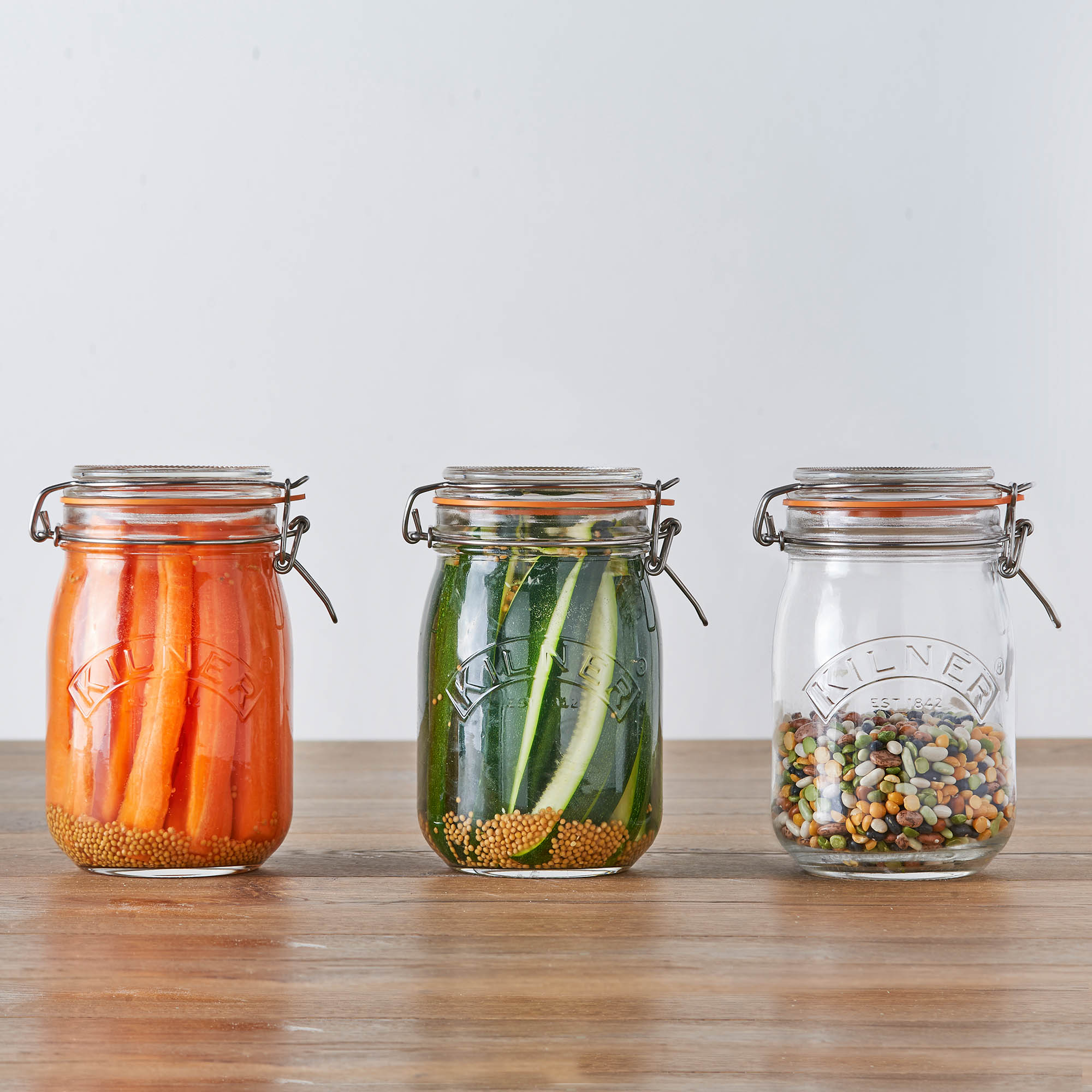 KILNER round swing-top jar, 1.0 litre, storage jar, preserving jar