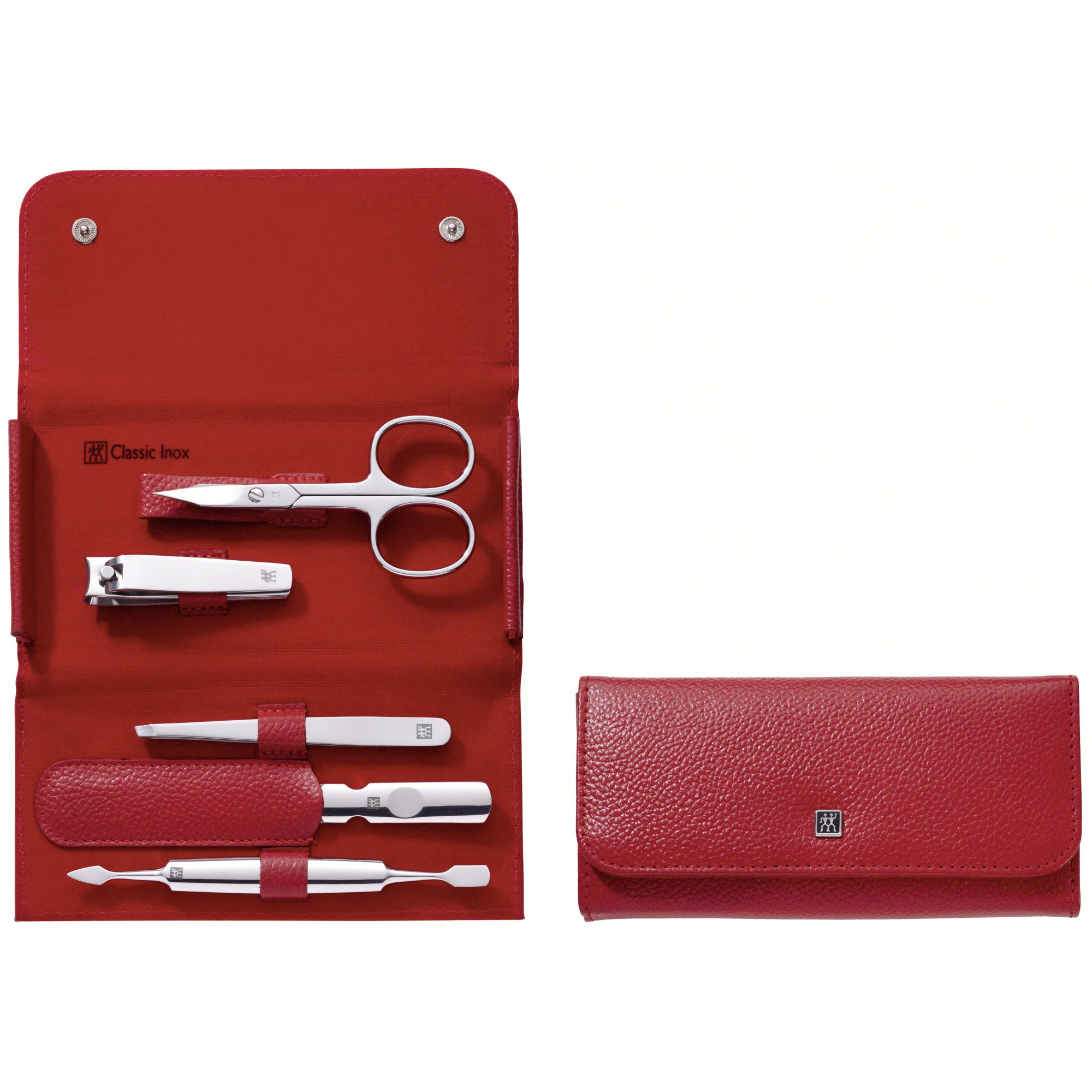ZWILLING Beauty Classic Inox Nageletui 6 teilig Leder rot