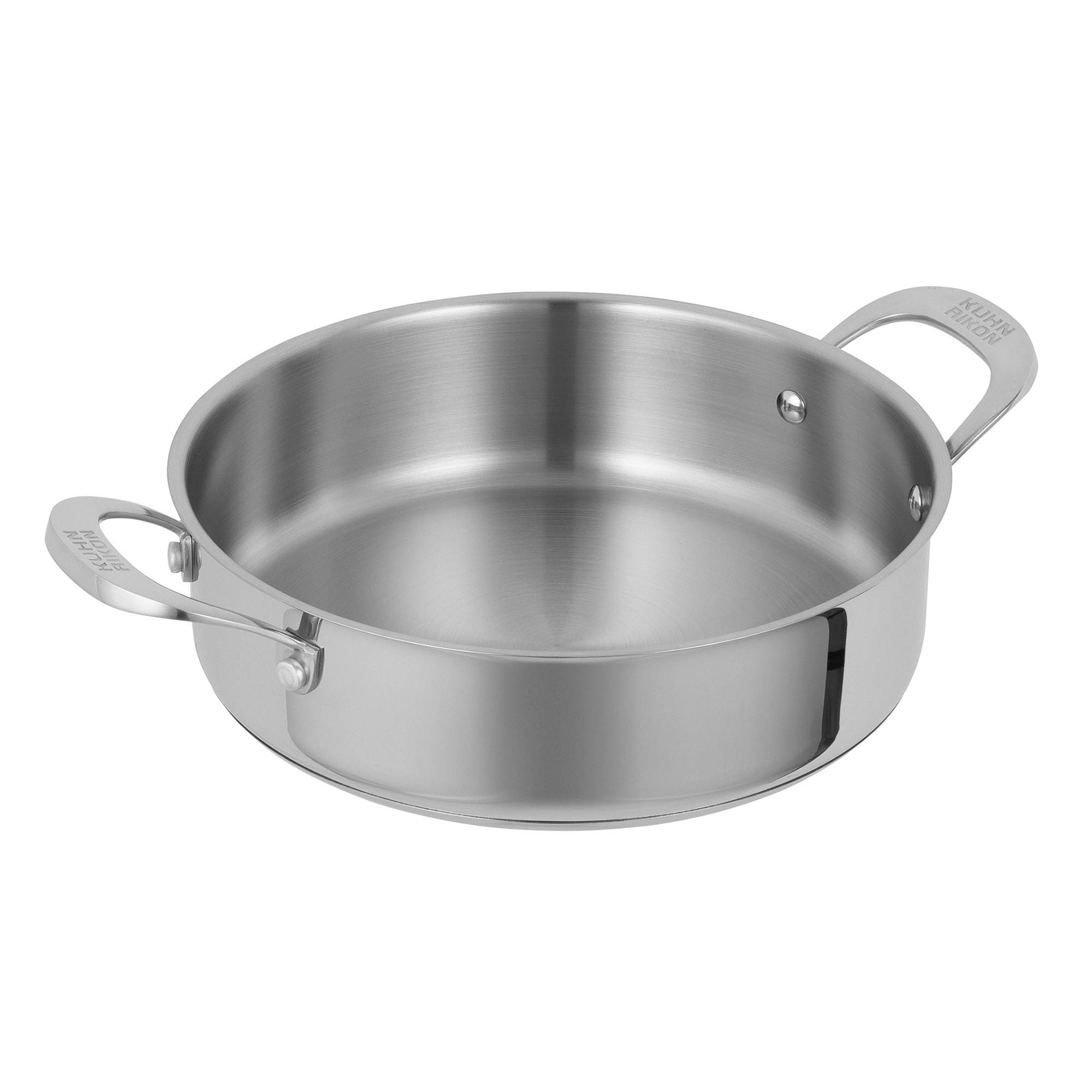 KUHN RIKON Servierpfanne ALLROUND unbeschichtet mit Glasdeckel 24 cm INDUKTION
