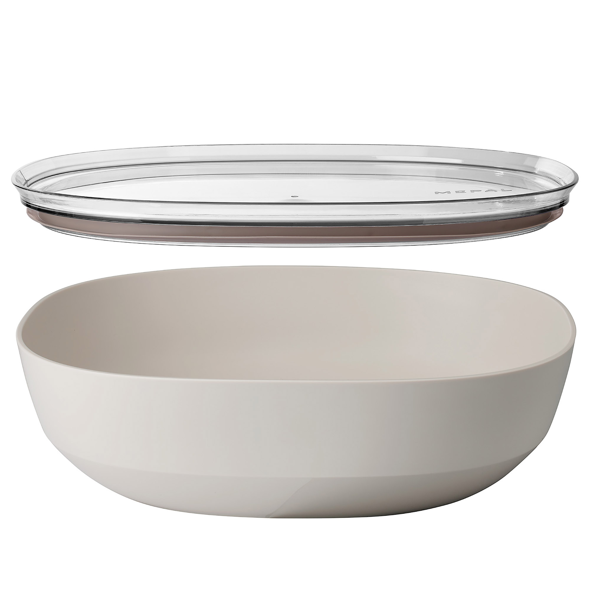 MEPAL Servierschale mit Deckel Salatschüssel SILUETA 4 Liter nordic white
