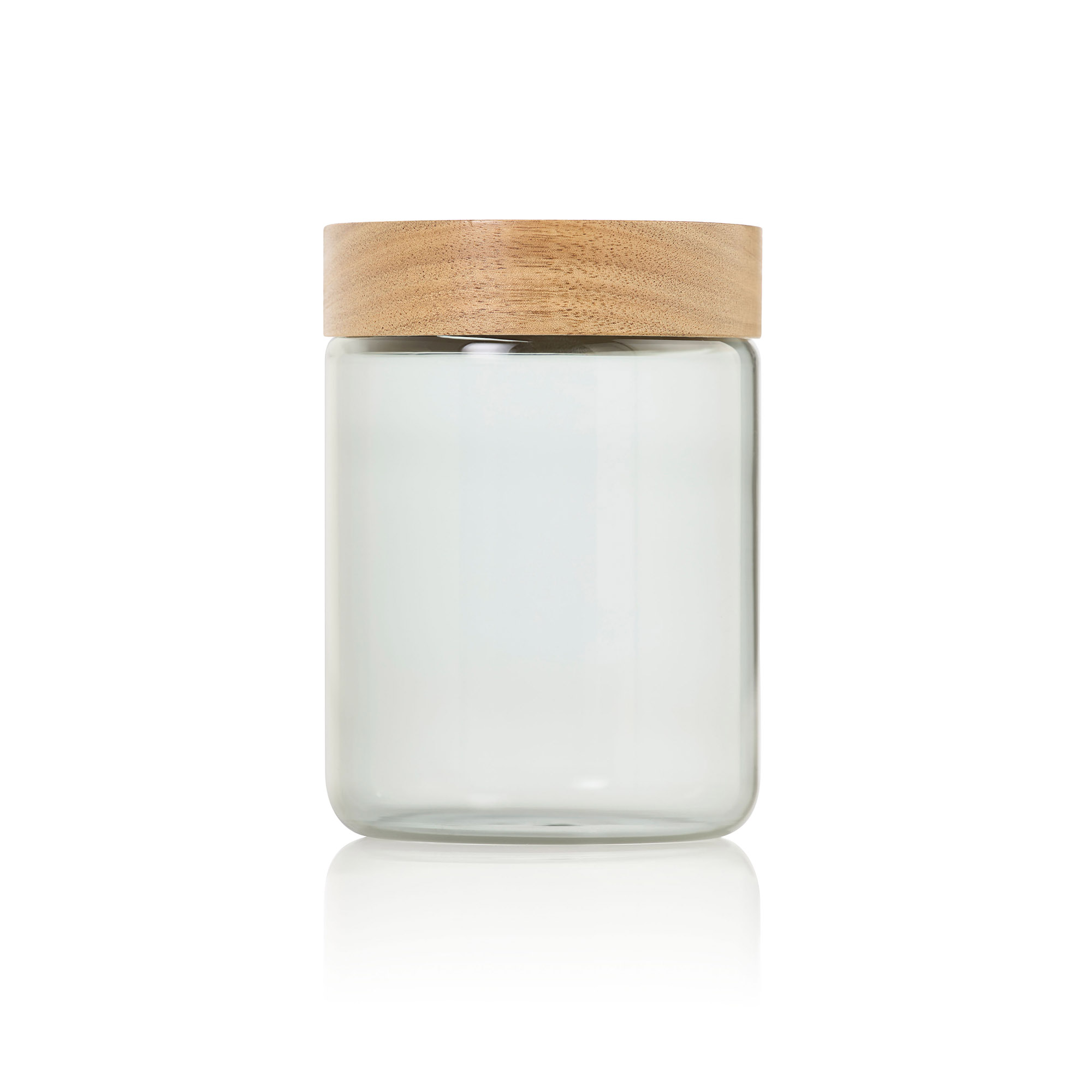 AdHoc Vorratsdose PURE JAR aus Borosilikatglas und Akazienholz 0,8 Liter