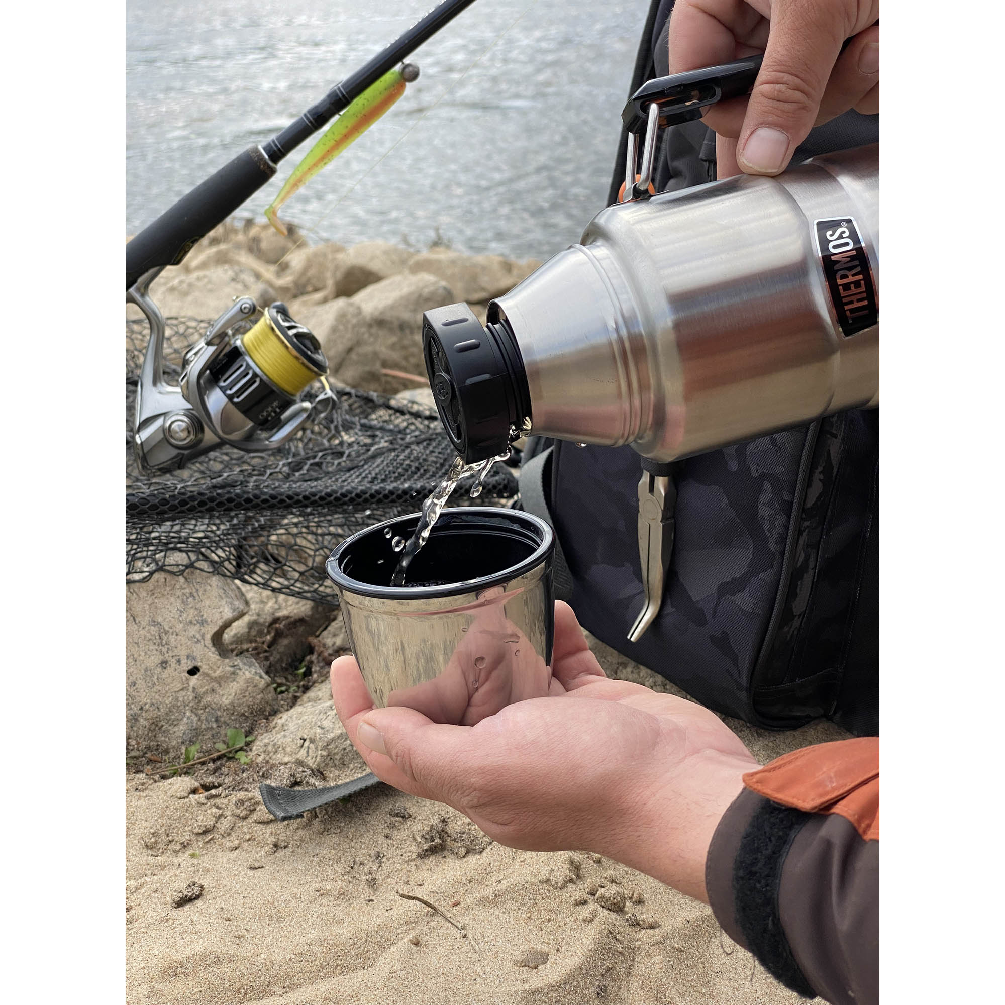 THERMOS Thermosflasche STAINLESS KING Edelstahl matt 1,2 Liter Isolierflasche