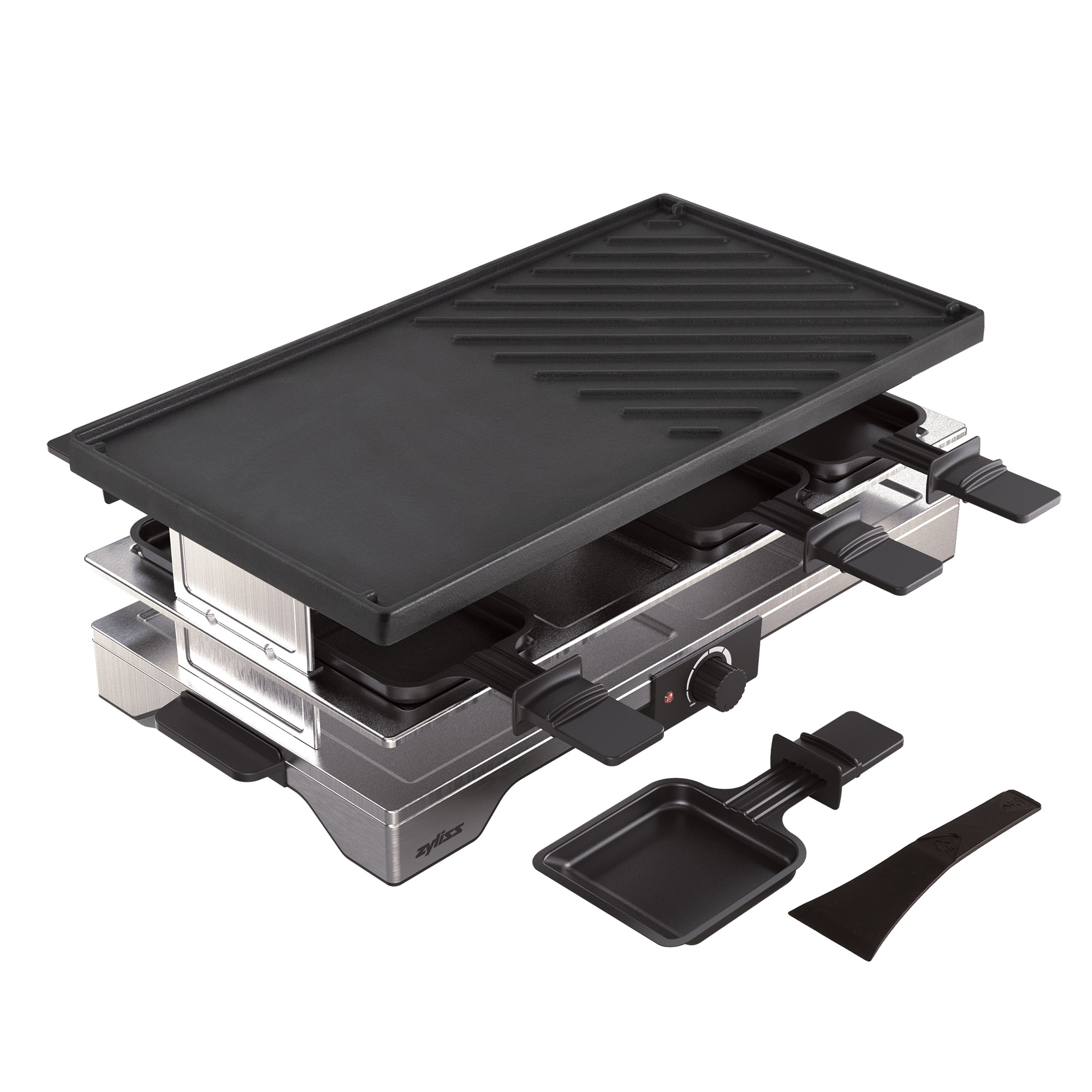 ZYLISS Raclette-Grill VERSO für 8 Personen mit Grillplatte aus Gusseisen