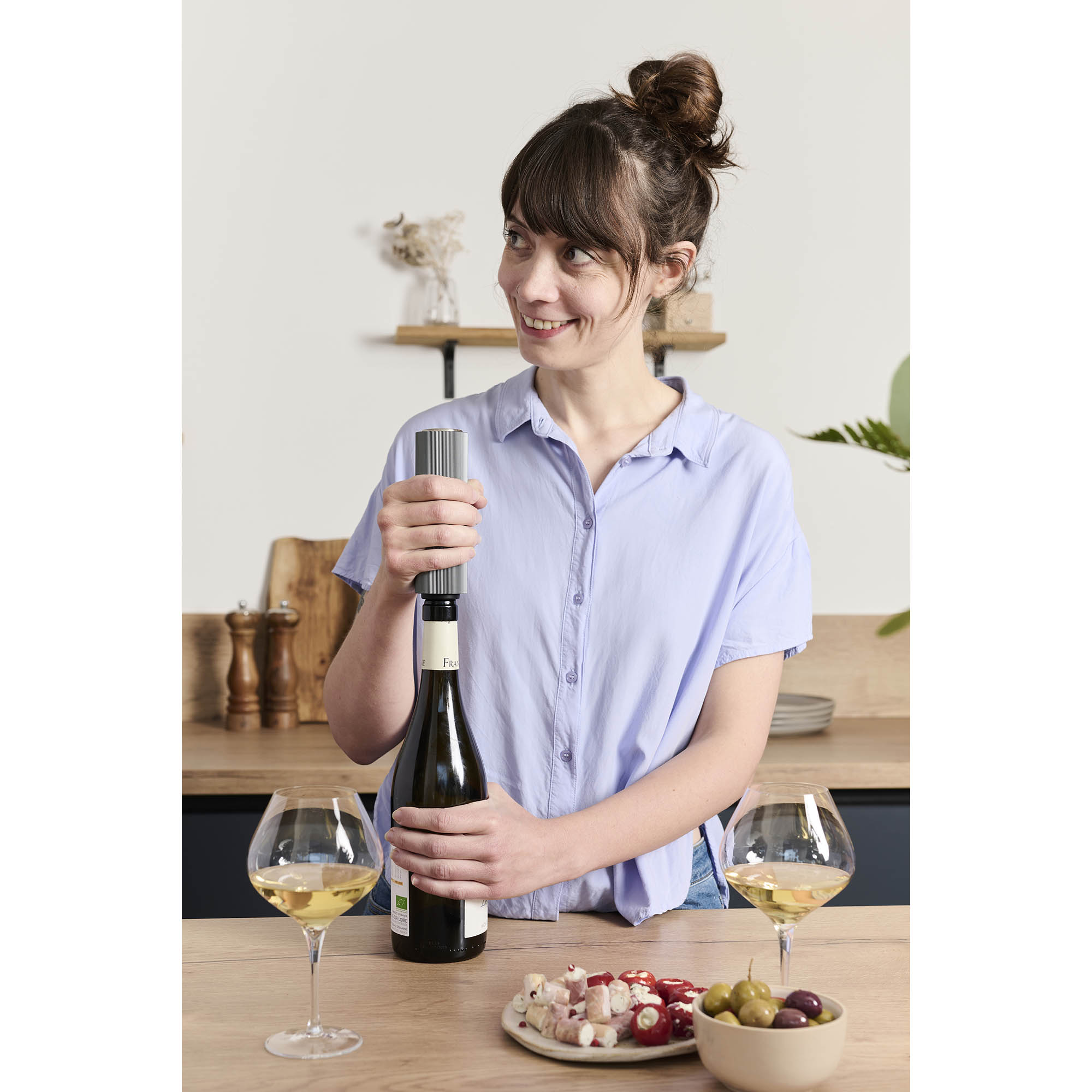 PEUGEOT Geschenk-Set MASTER OF WINE mit Korkenzieher und Vakuumpumpe elektrisch