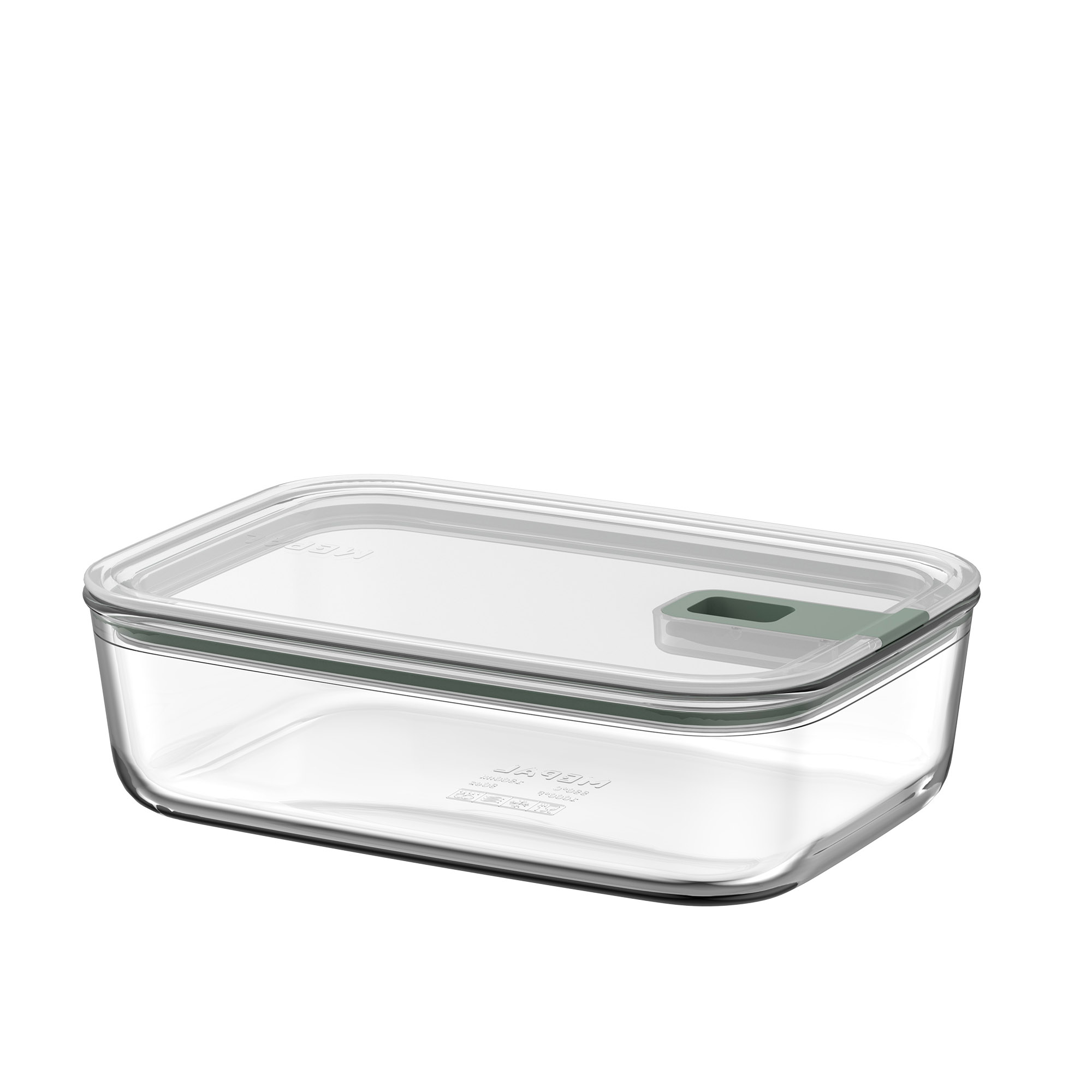 MEPAL Frischhaltedose EASY CLIP Borosilikatglas eckig 1,5 Liter nordic sage