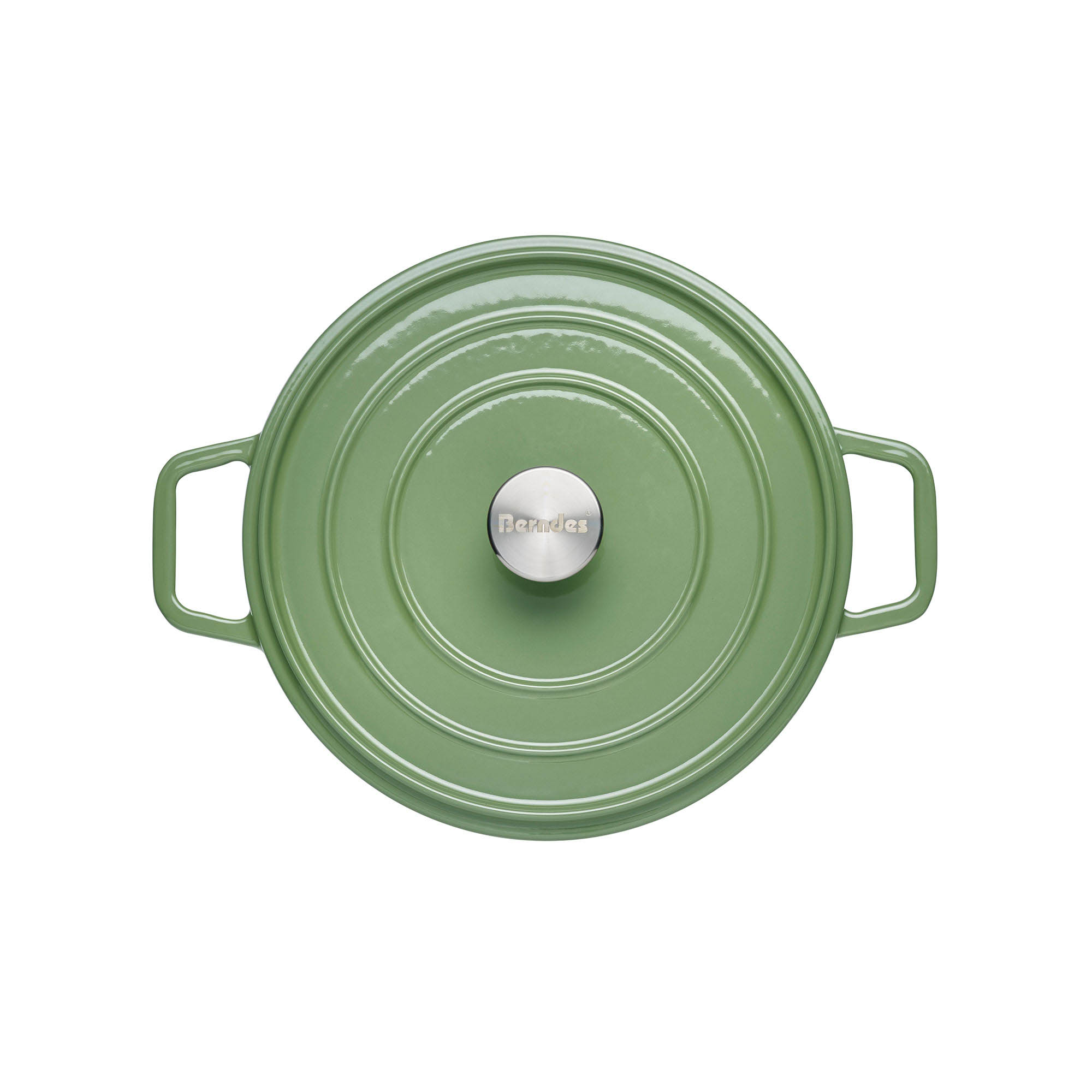 BERNDES Cocotte casserole B.IRON cast iron round 26 cm 5 litres sage green INDUCTION