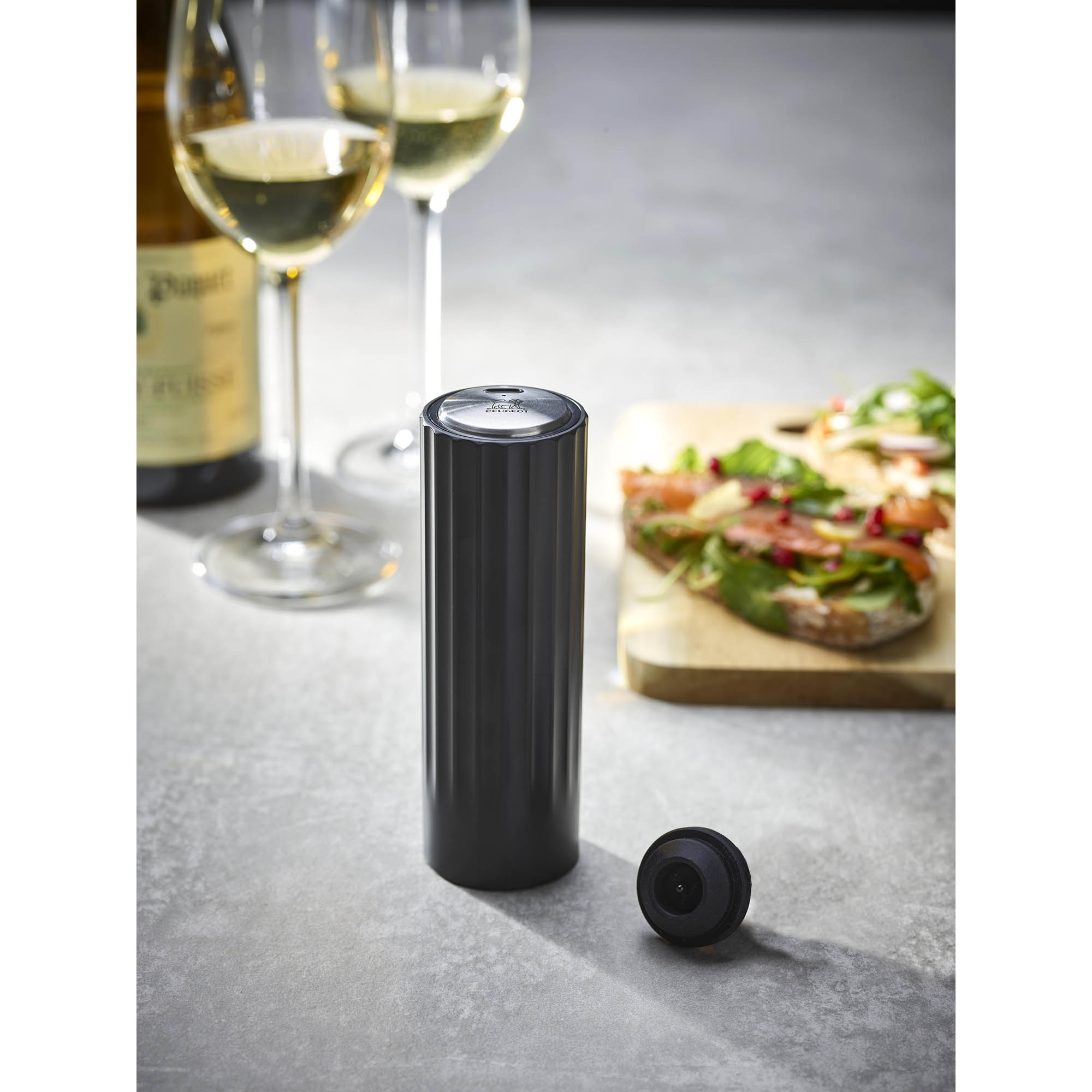 PEUGEOT Geschenk-Set OPEN 'N PRESERVE Elektrische Vakuumpumpe + Sommeliermesser