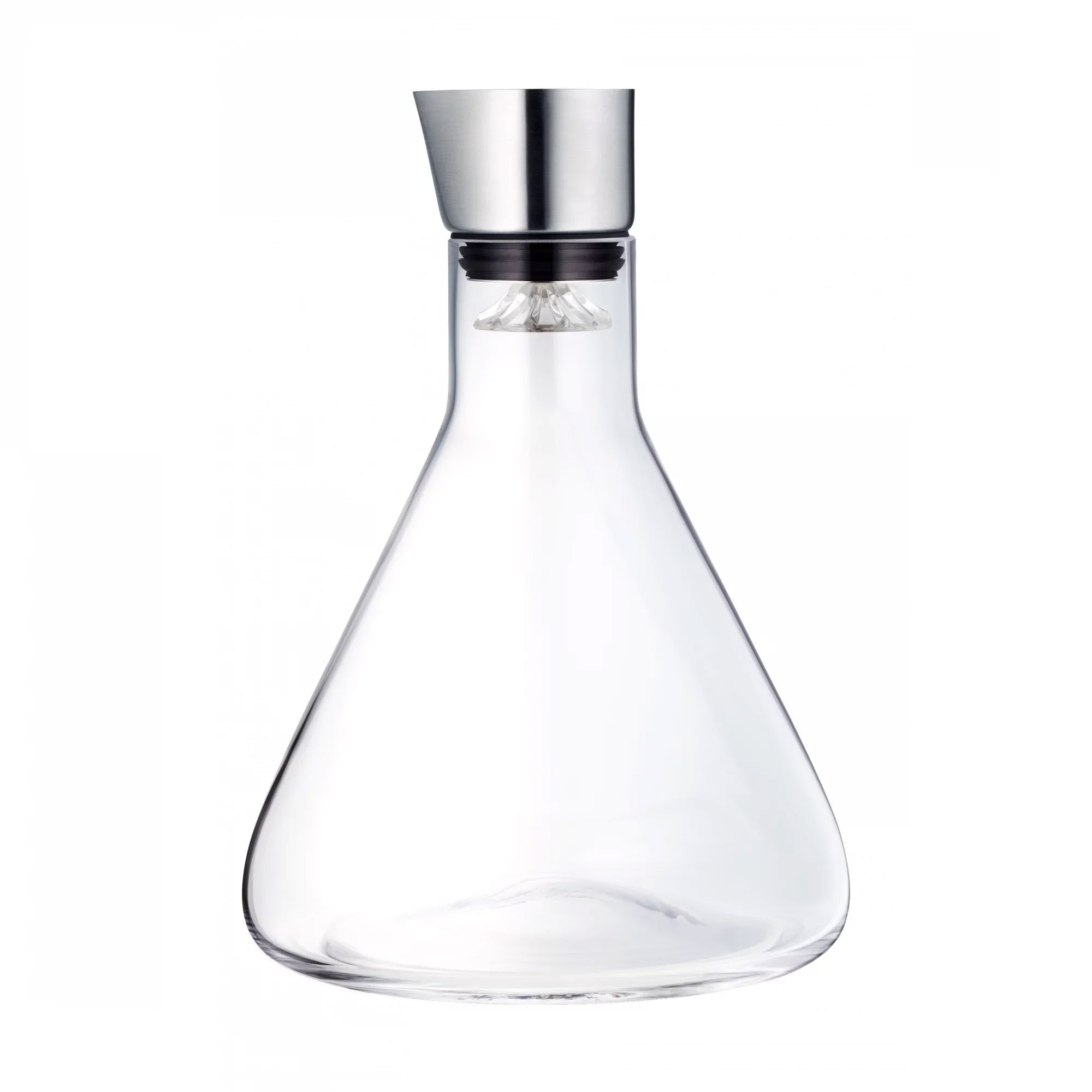 BLOMUS Dekantierkaraffe Weinkaraffe DELTA Glas / Edelstahl mattiert