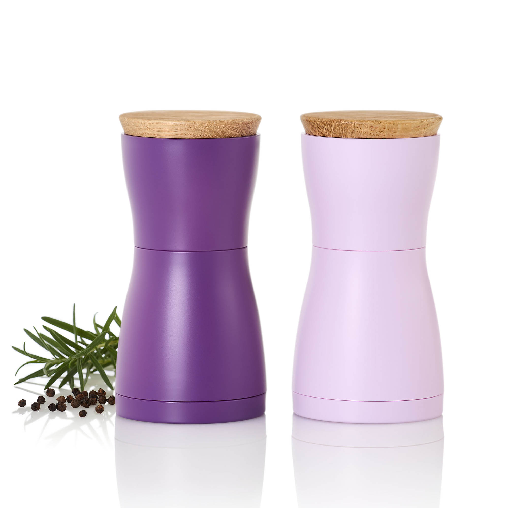 AdHoc Mühlen-Set TWIN Pfeffermühle Salzmühle dunkellila / helllila 13,3 cm