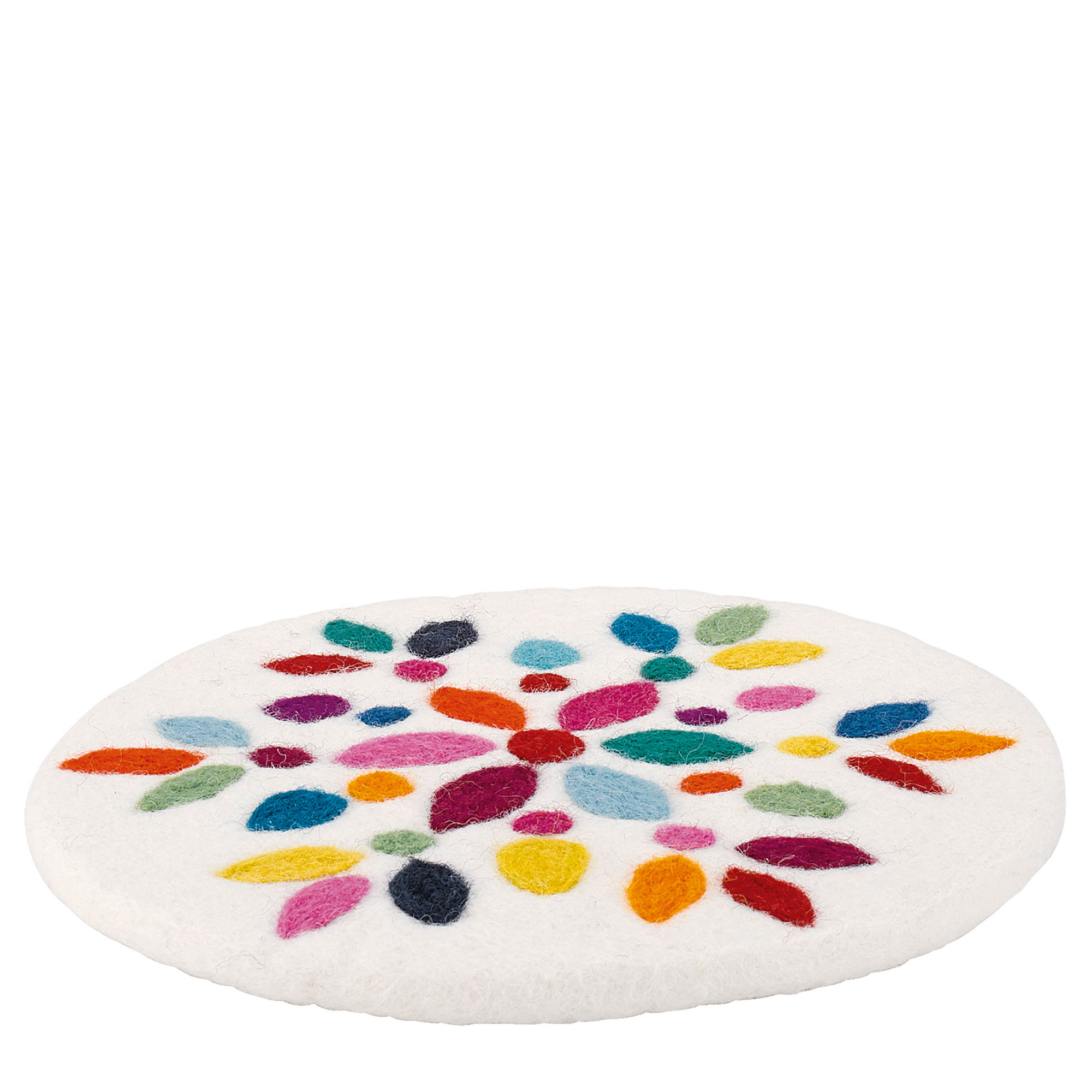 CILIO trivet made of 100% sheep's wool LANA FIORE round 21 cm