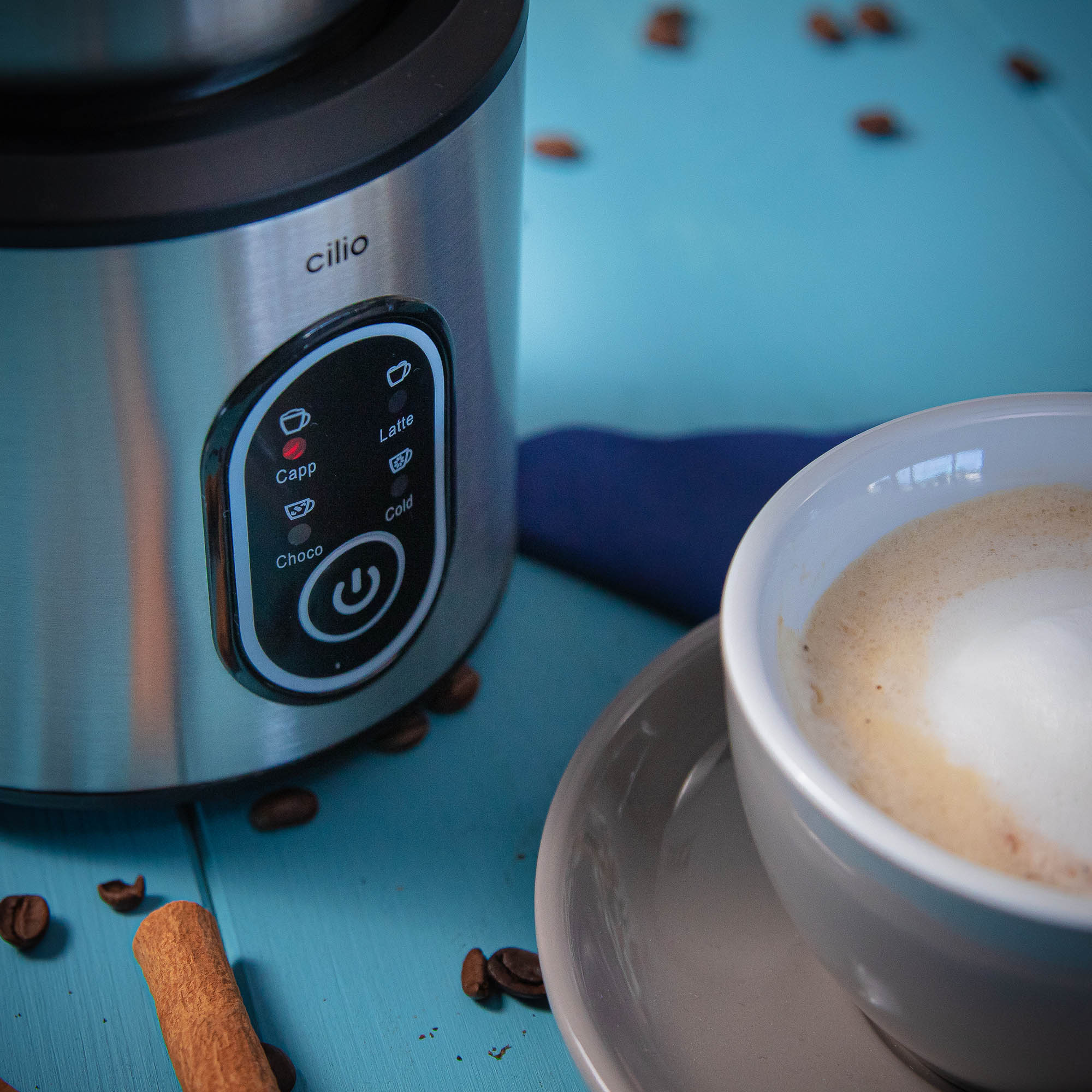 CILIO Elektrischer Milchaufschäumer PERFETTO mit Spirale und Quirl 300 ml