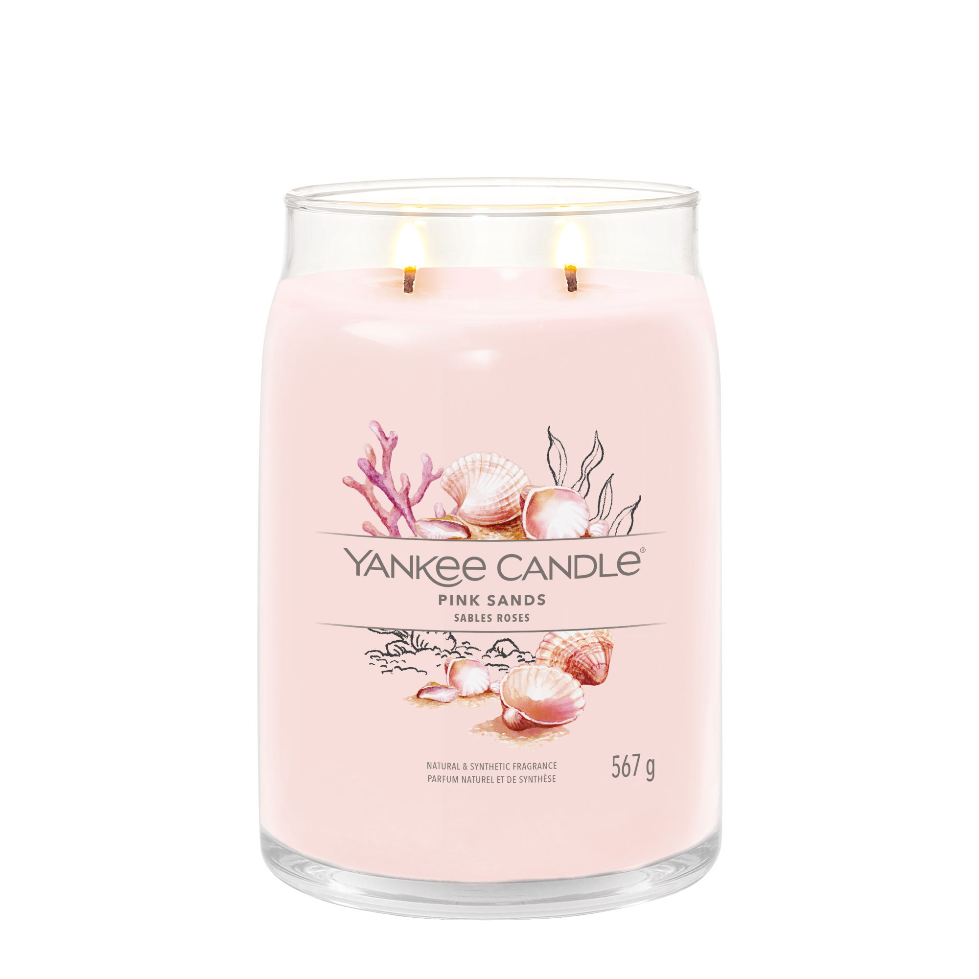 YANKEE CANDLE Große Signature Kerze PINK SANDS 567 g Duftkerze