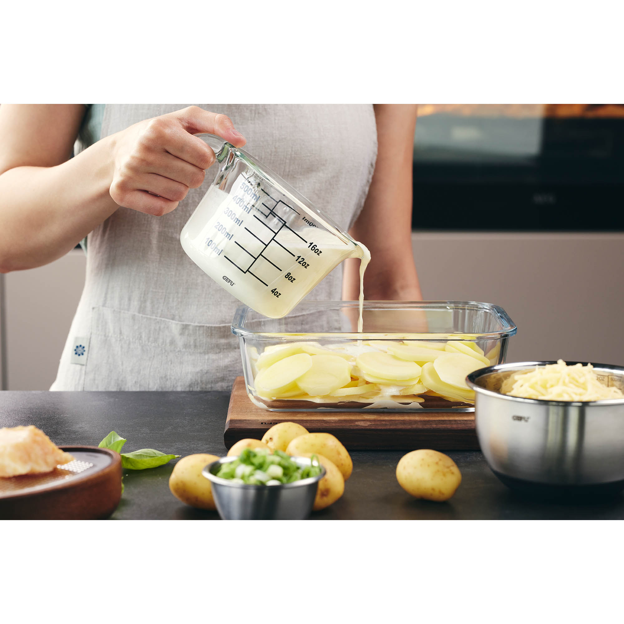 GEFU Messbecher DIMENSO 0,5 Liter aus Borosilikatglas