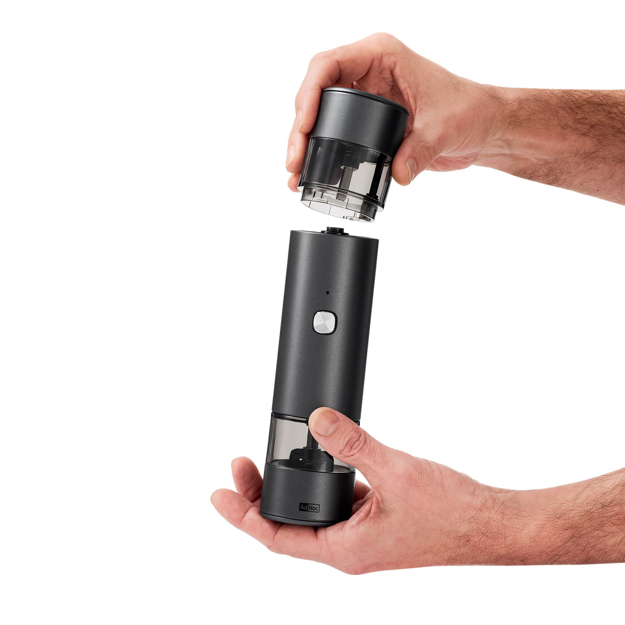 AdHoc Elektrische Pfeffer- / Salz-Doppelmühle i.MILL DUO 23,5 cm Edelstahl poliert