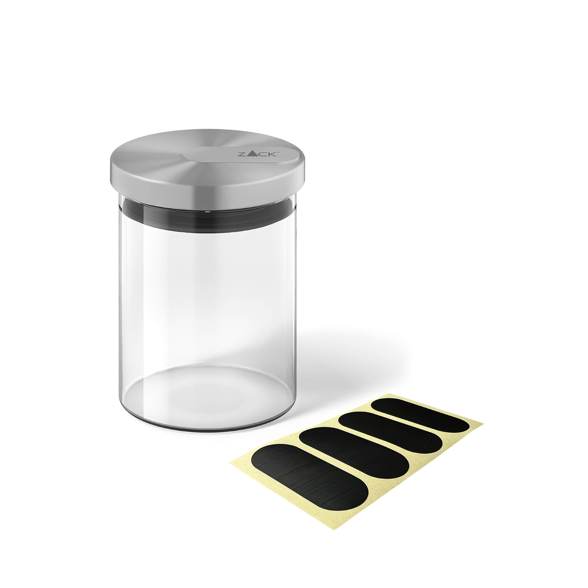 ZACK Vorratsglas CUNDO 0,6 Liter Borosilikatglas Edelstahldeckel Frischhaltedose