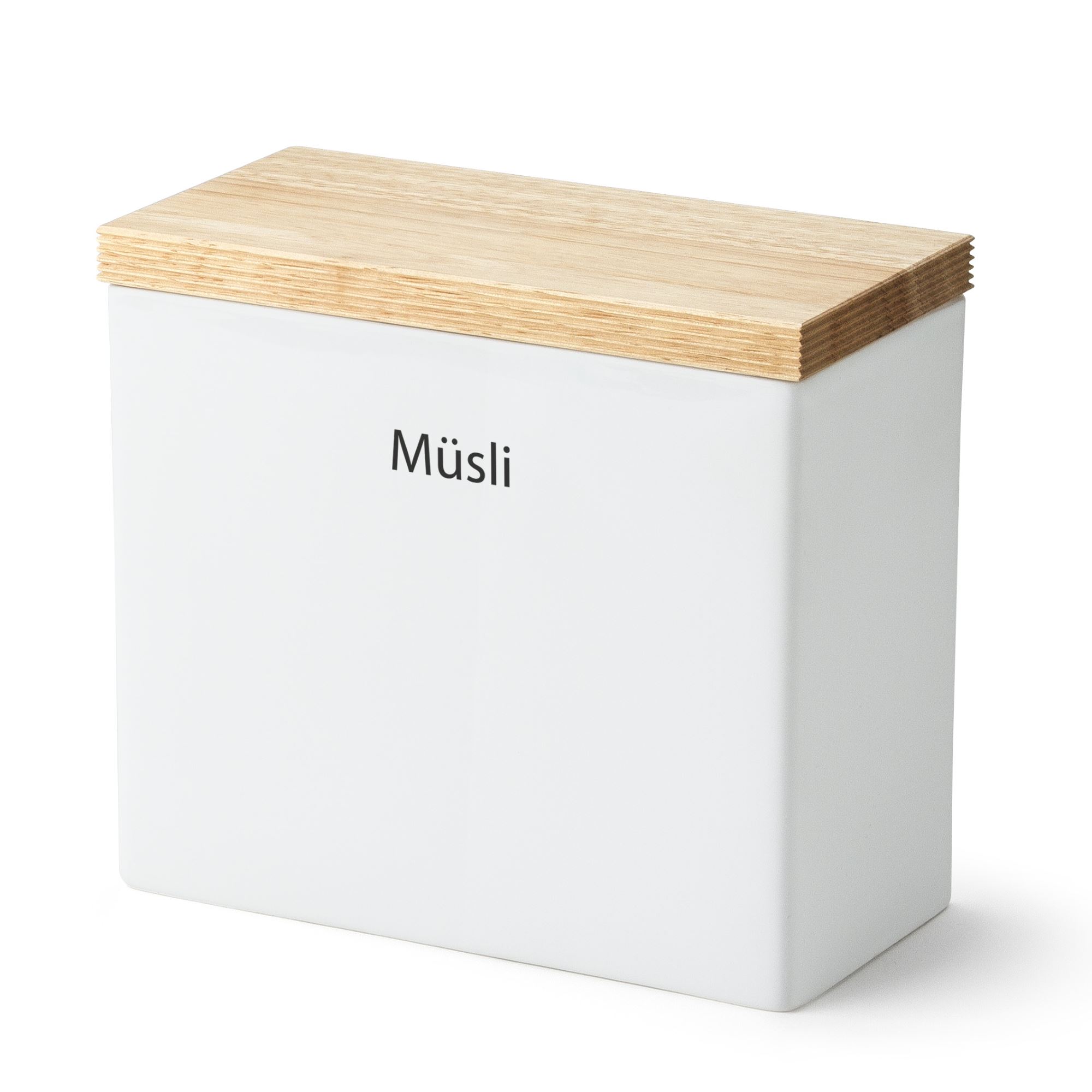 CONTINENTA Vorratsdose mit Holzdeckel 20 x 10 x 18,5 cm Müslidose