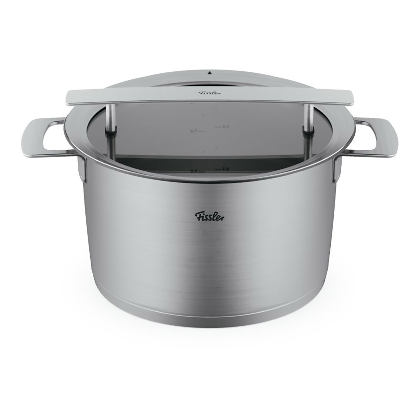 FISSLER Serie PHI COLLECTION Hoher Kochtopf 24 cm 6,5 Liter mit Glasdeckel