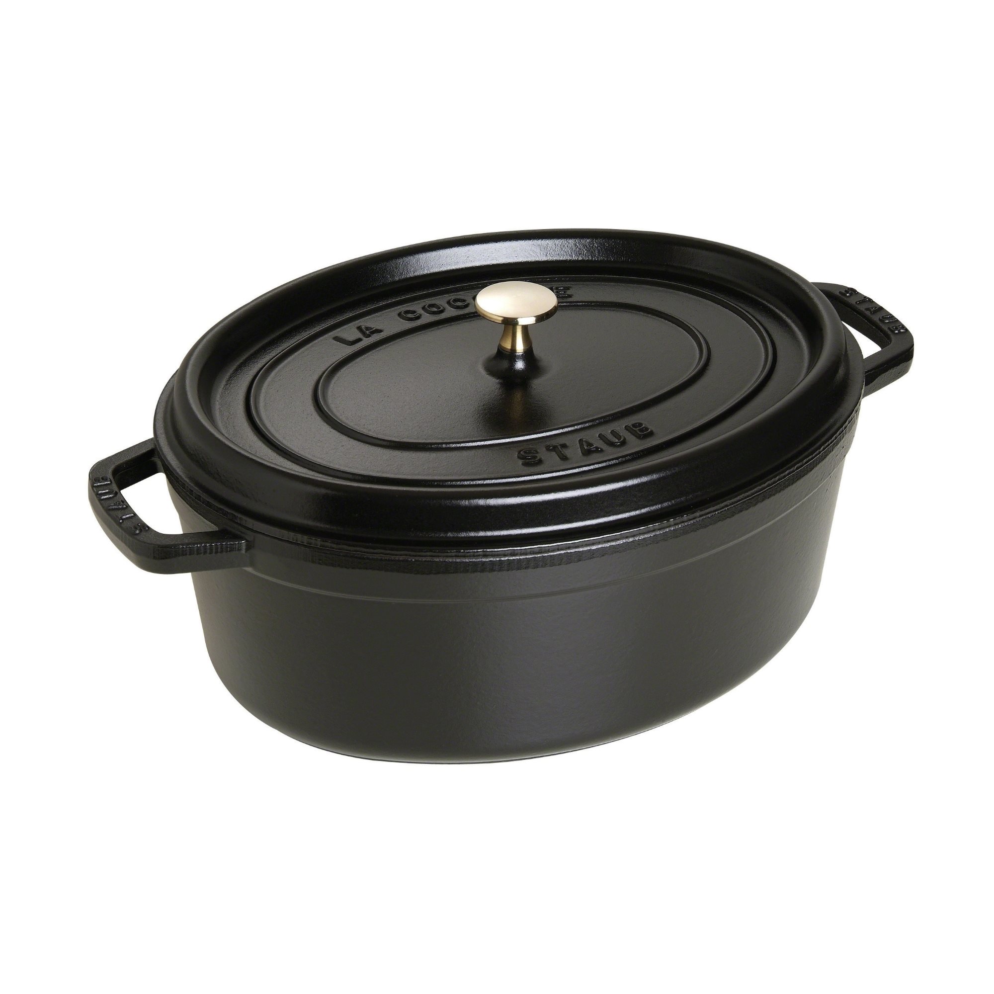 STAUB France Cocotte 33 cm oval 6,7 Liter Gusseisen Schwarz