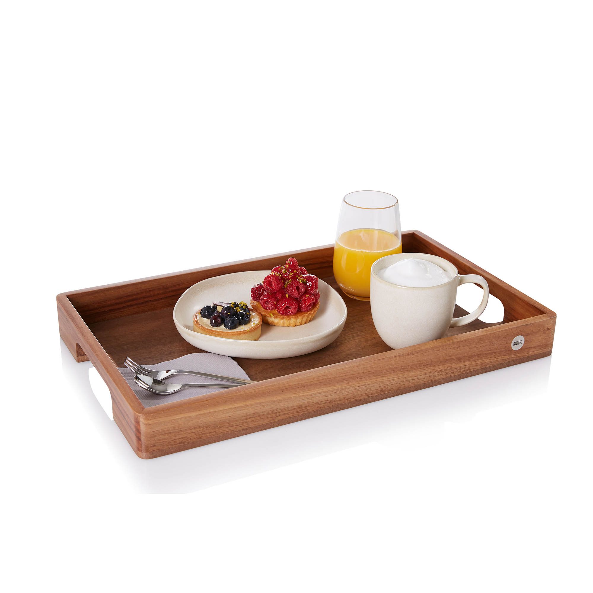 AdHoc SERVE serving tray 50 x 30 x 5 cm made of acacia wood + walnut wood