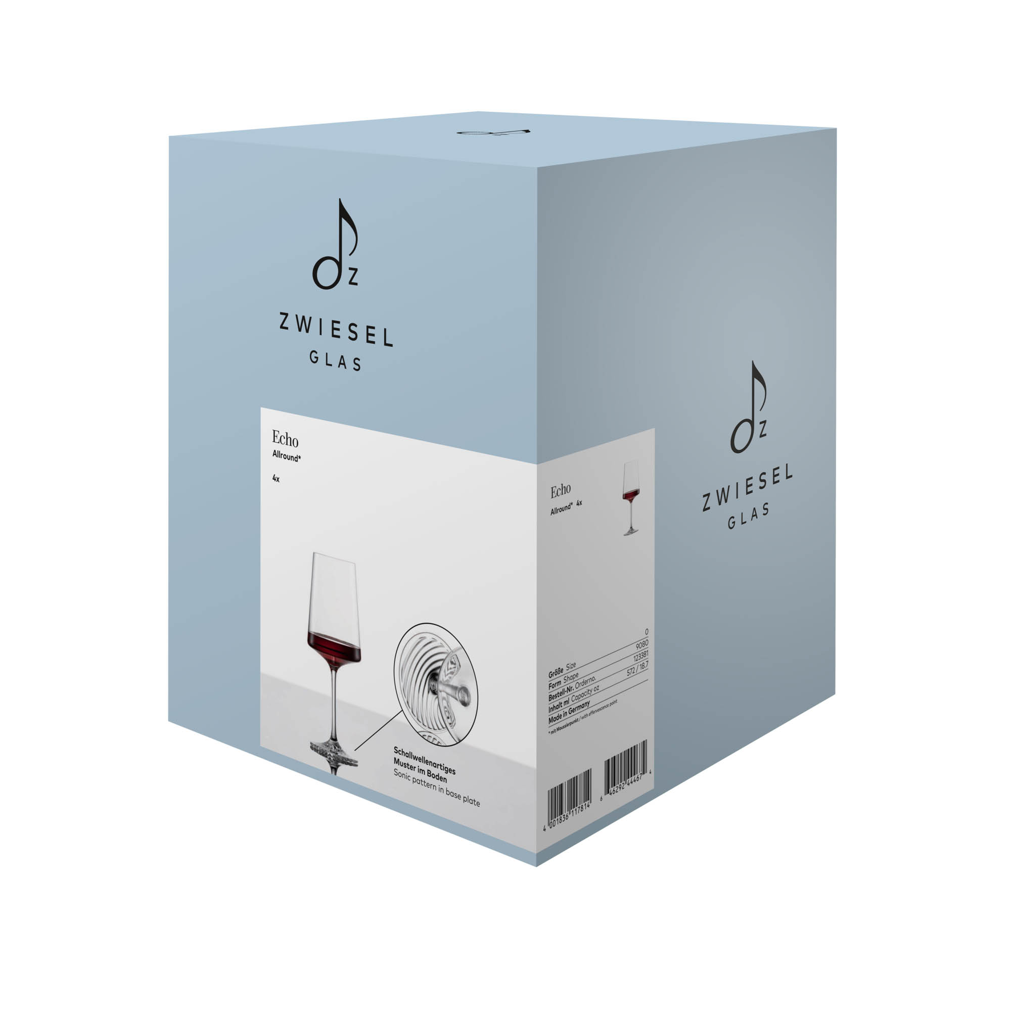 ZWIESEL GLAS Serie ECHO Weinglas 4 Stück Inhalt 572 ml Rotweinglas Weißweinglas