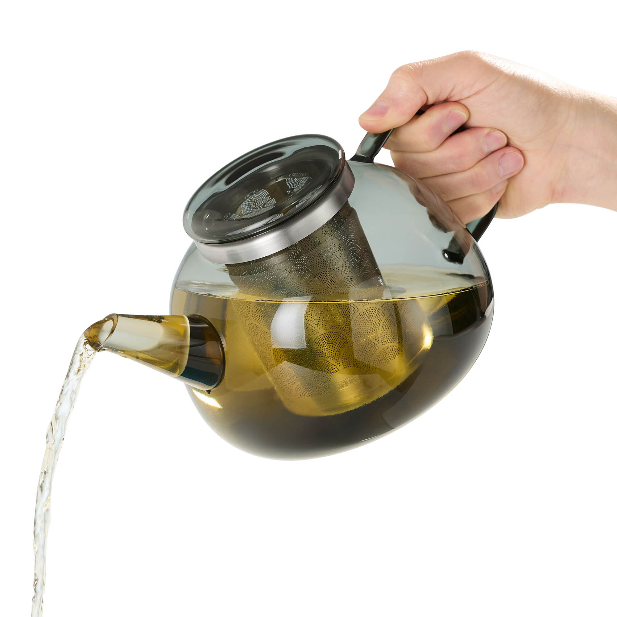 AdHoc YUNA GREY teapot made of borosilicate glass grey tinted 1.6 litres