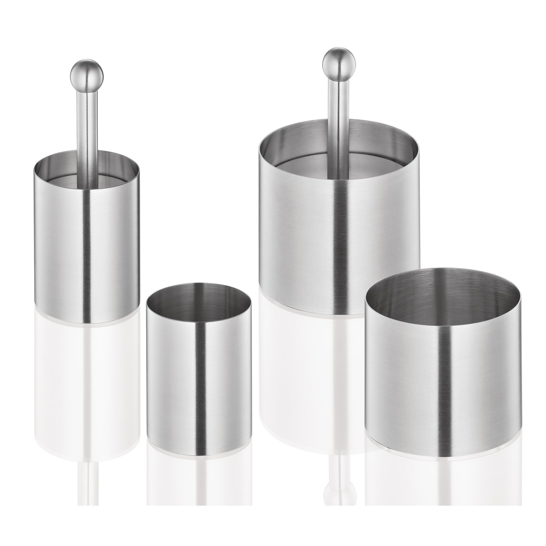 KÜCHENPROFI Dessertringe und Vorspeisenringe 4 Stück rund mit Auslöser