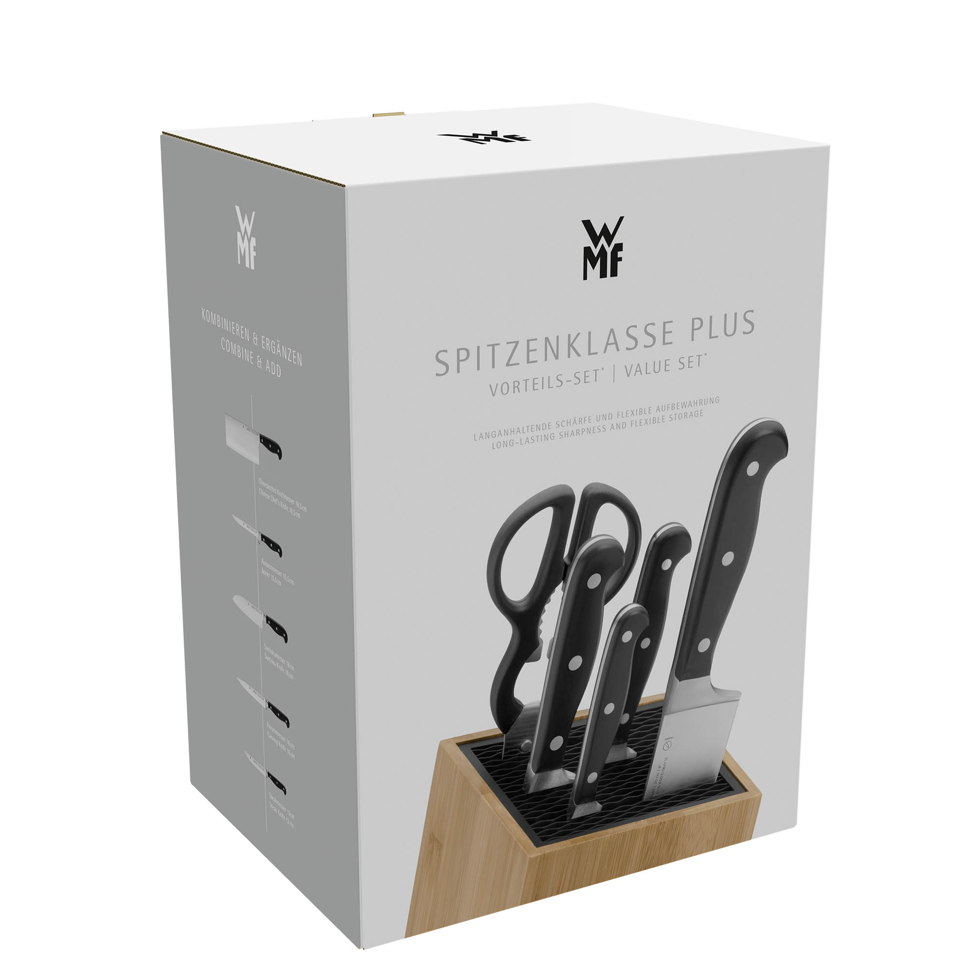 WMF Messerblock bestückt SPITZENKLASSE PLUS 6-teilig mit FlexTec Messerblock