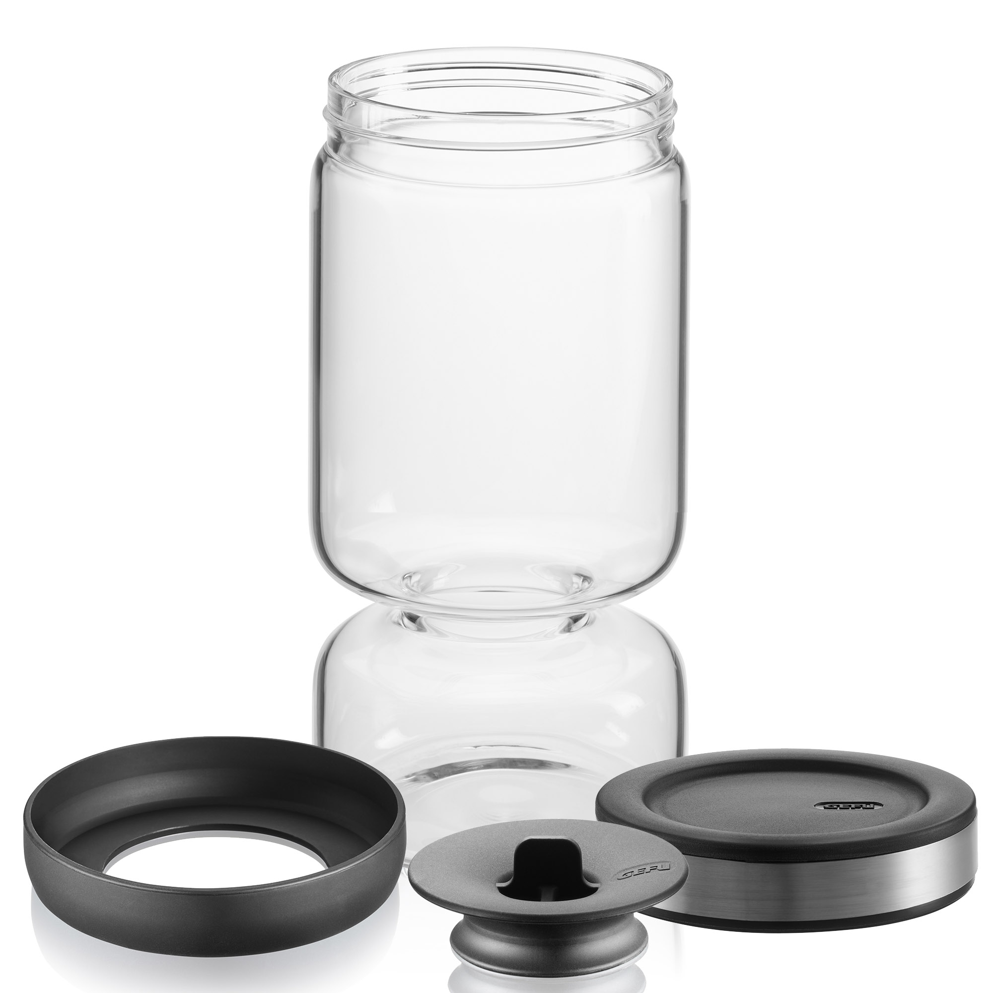 GEFU Abtropfglas LAVINA mit Zwei-Kammer-System 1,3 Liter