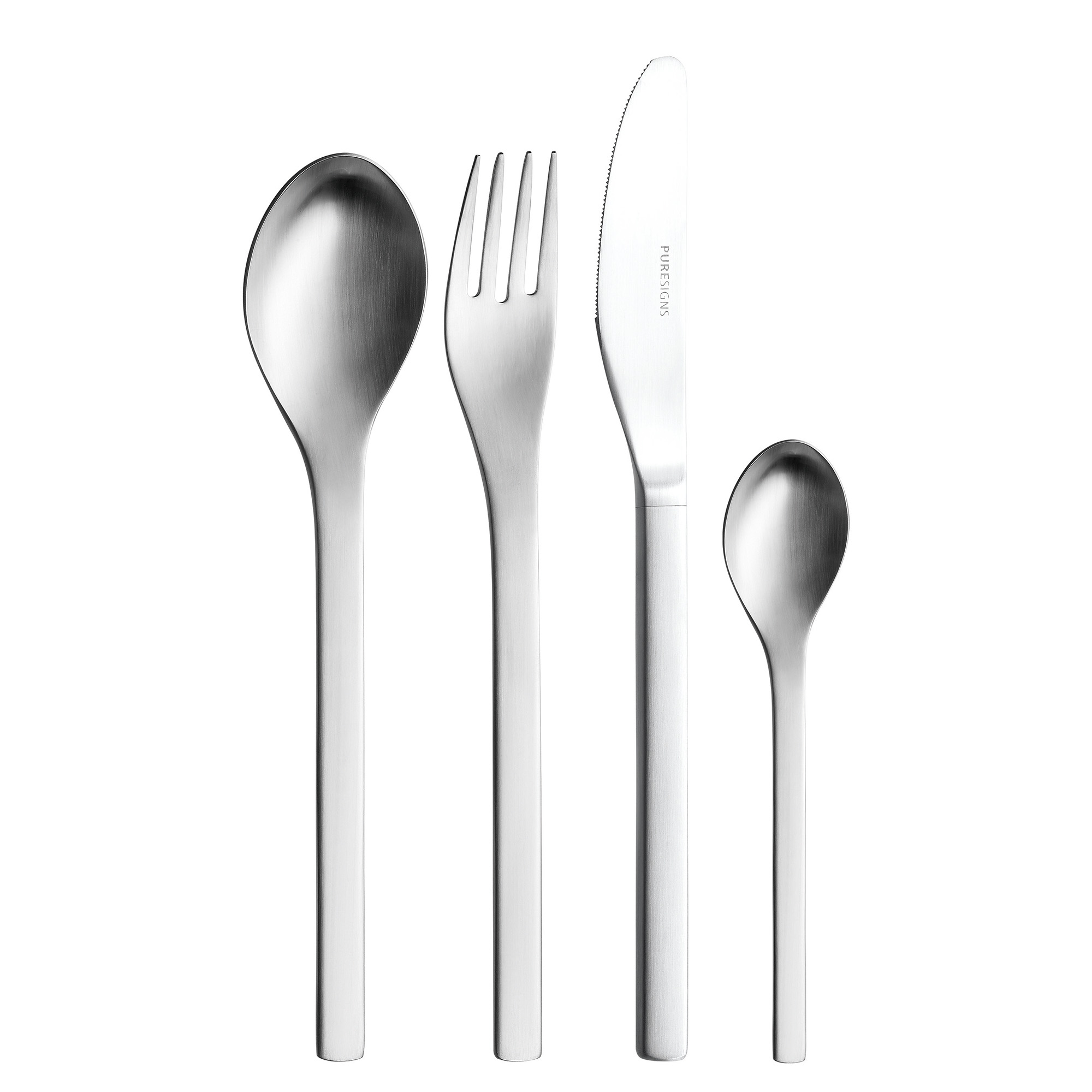 PURESIGNS Juniorbesteck ONE Junior mattiert Set 4-teilig Kinderbesteck