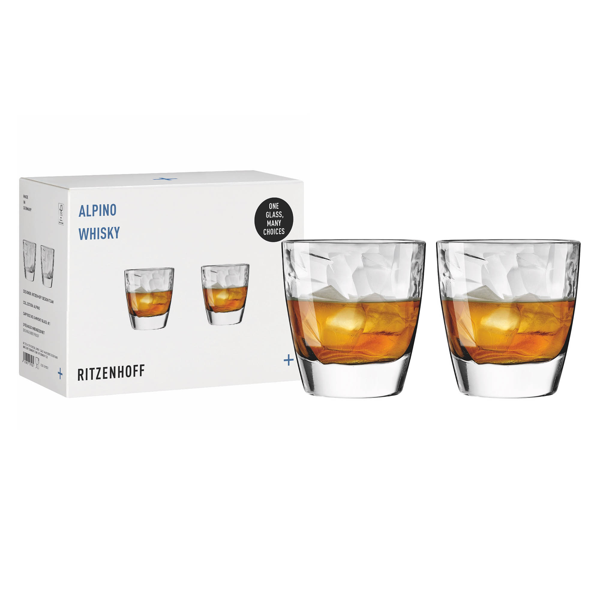 RITZENHOFF cappuccino glass / whisky glass ALPINO Set of 2, 180 ml each