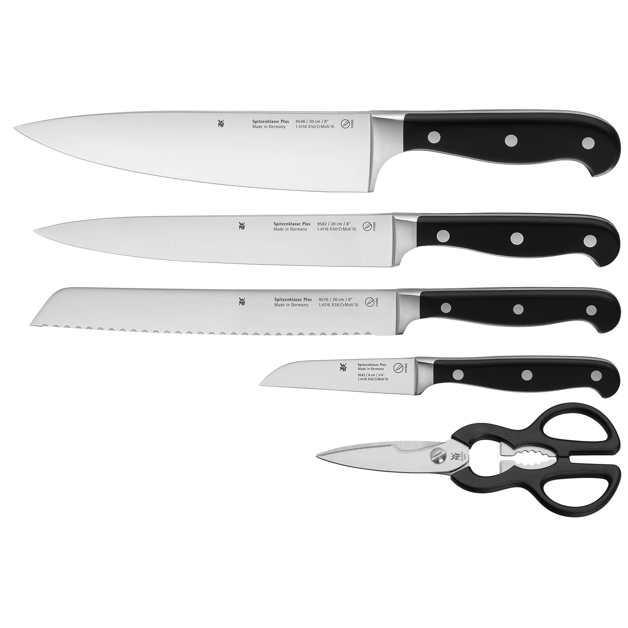 WMF Messerblock bestückt SPITZENKLASSE PLUS 6-teilig mit FlexTec Messerblock