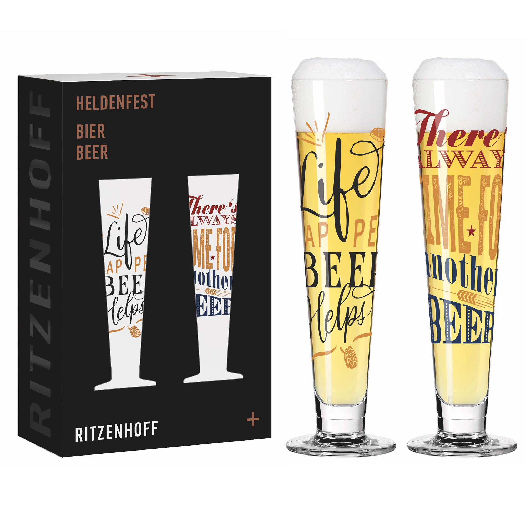 RITZENHOFF Bierglas-Set HELDENFEST F25 Set mit 2 Stück à 385 ml
